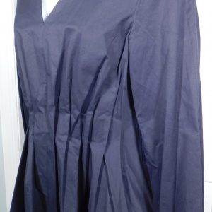 COS NWT Women's Navy Blue Pleated Waist Long Sleeve Cotton Tunic Blouse Sz 6 ($99)