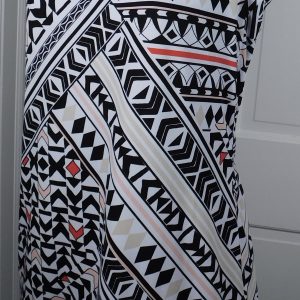 WHITE HOUSE BLACK MARKET Women's Black White Yellow Red Sleeveless V-Neck Dress Sz S