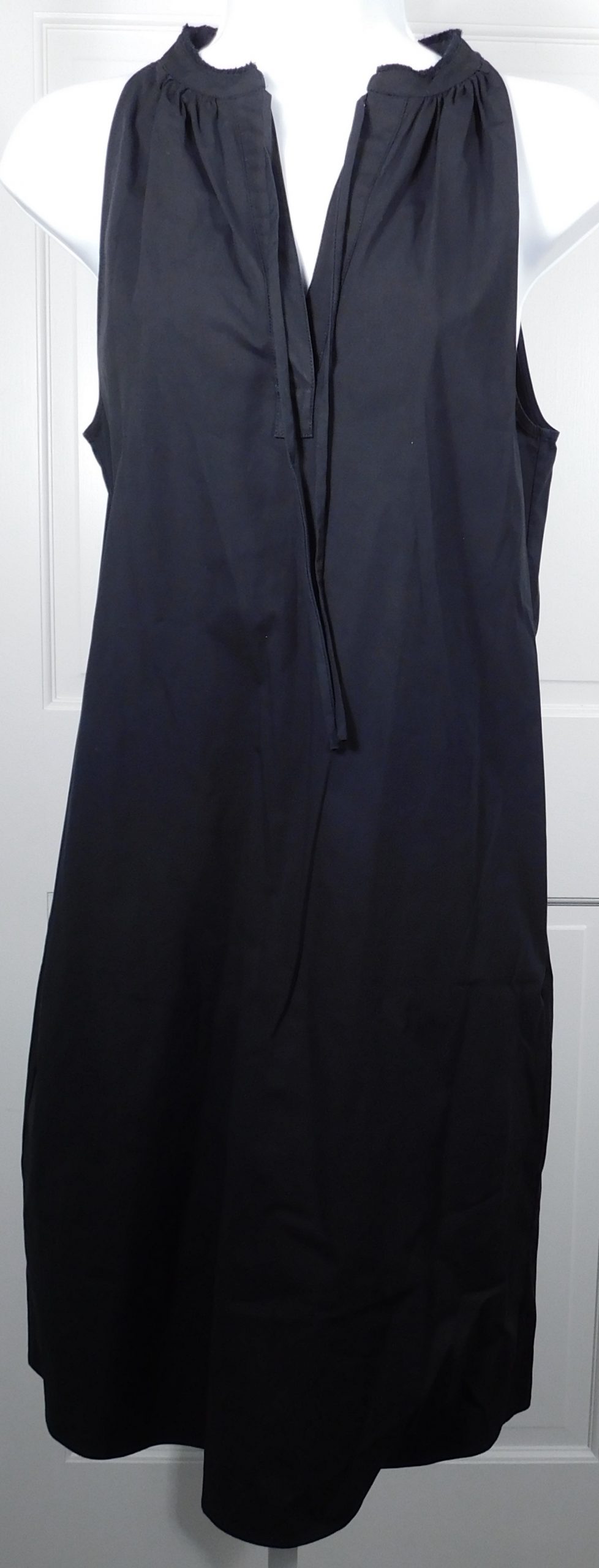 THEORY Women's Black Cotton Stretch Sleeveless V-Neck Dress Sz 6 - Image 2