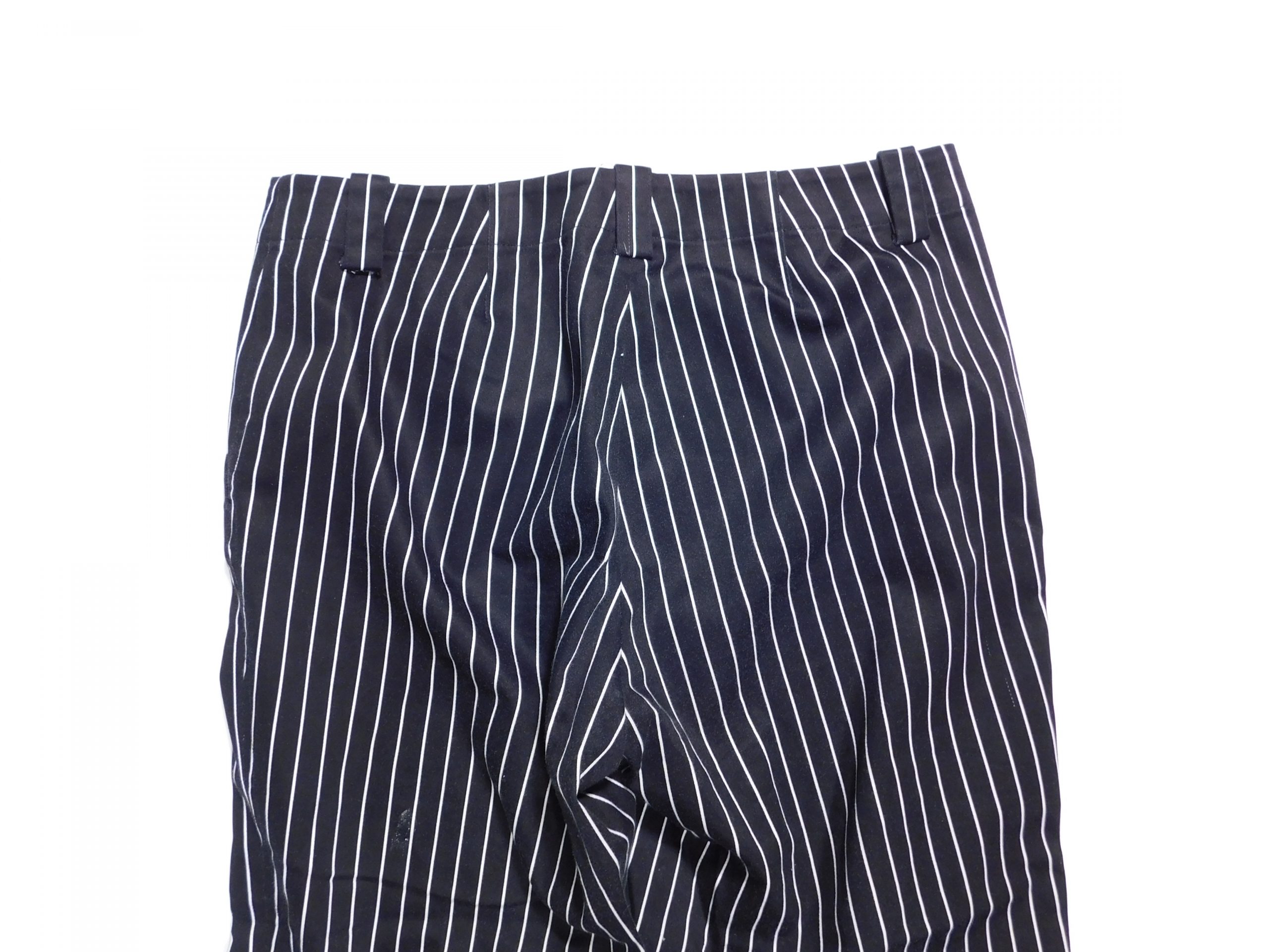 L-RL LAUREN ACTIVE RALPH LAUREN Women's Black White Striped Cotton Stretch Cropped Pant Sz 2 - Image 6