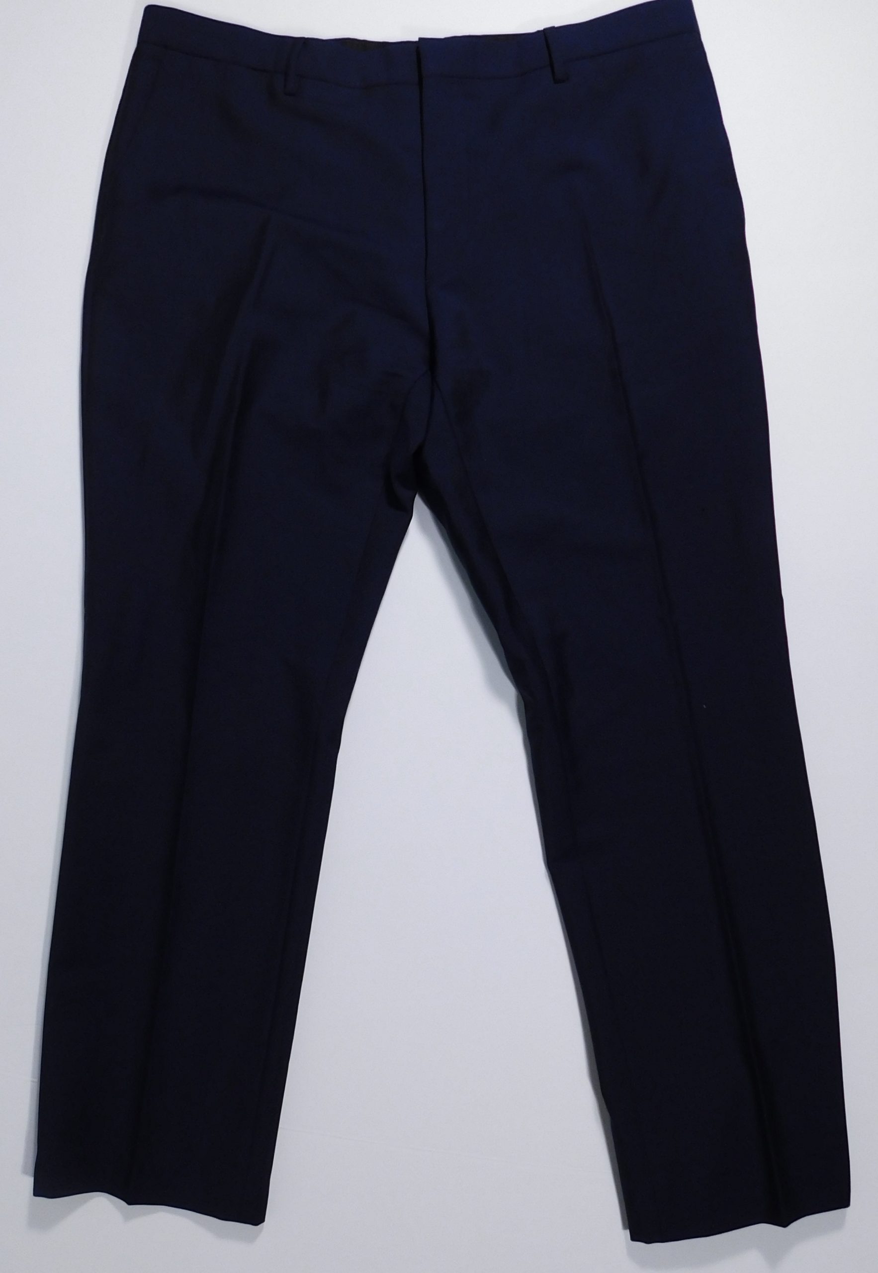 BURBERRY LONDON Men's Navy Blue Wool Flat Front Trouser Pant Sz 46R - Image 4