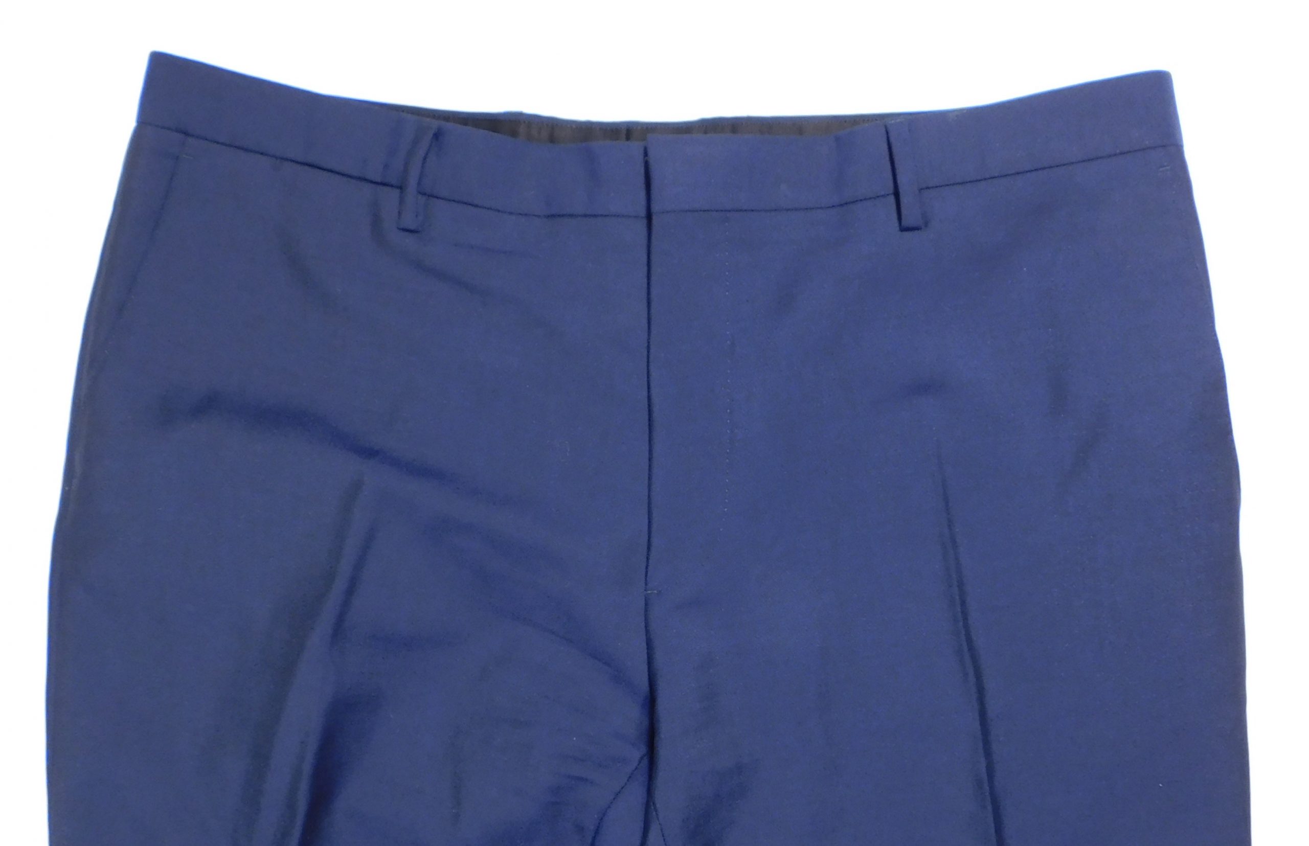 BURBERRY LONDON Men's Navy Blue Wool Flat Front Trouser Pant Sz 46R - Image 2