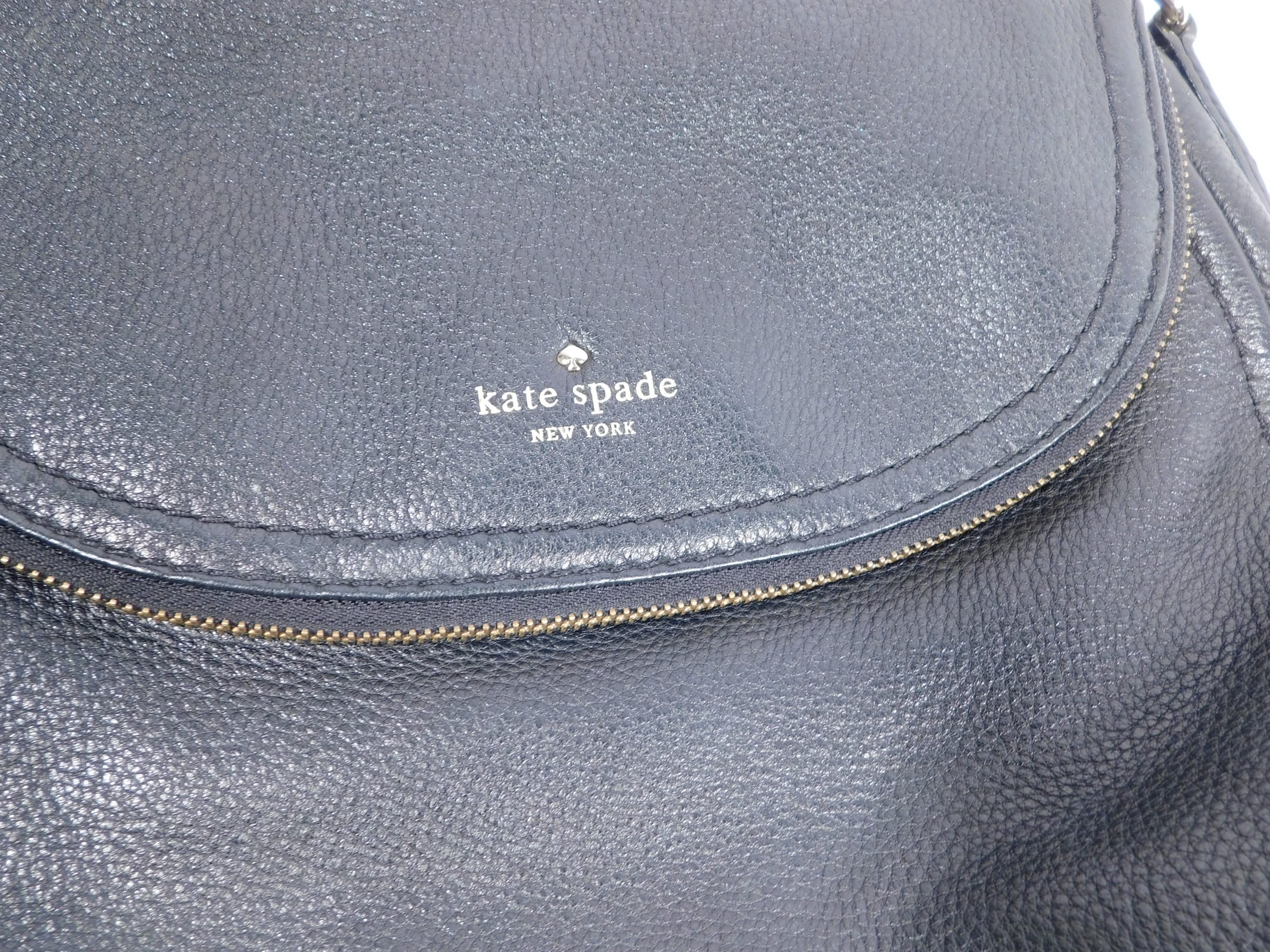 Authentic Kate Spade Black Gold Tone Hardware Magnetic Close Pebbled Leather Handbag - Image 3