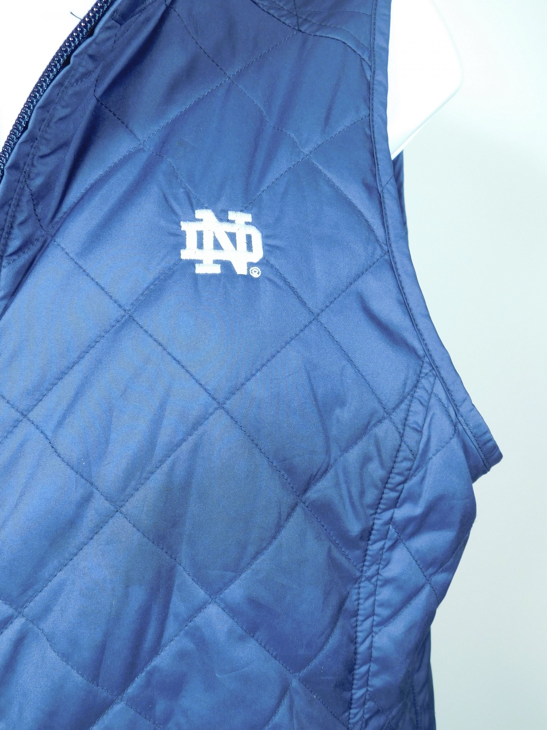 PETER MILLAR Women's Navy White "Notre Dame" Reversible Zip Front Quilted Vest Sz M ($185) - Image 4
