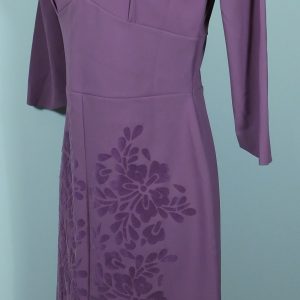 LA PETITE ROBE DI CHIARA BONI Mauve 3/4 Sleeve Floral Straight Skirt Sheath Dress Sz 42