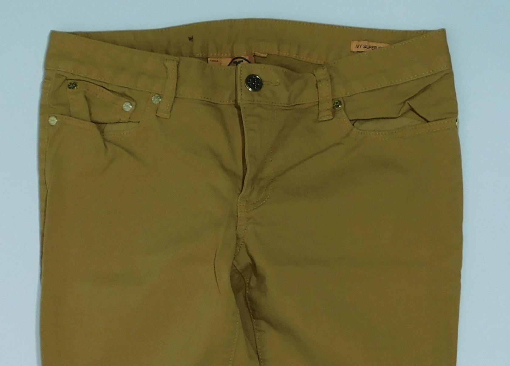 TORY BURCH Women's Yellow 5 Pocket Cotton Stretch Denim Ivy Super Skinny Jean Size 29 - Image 4