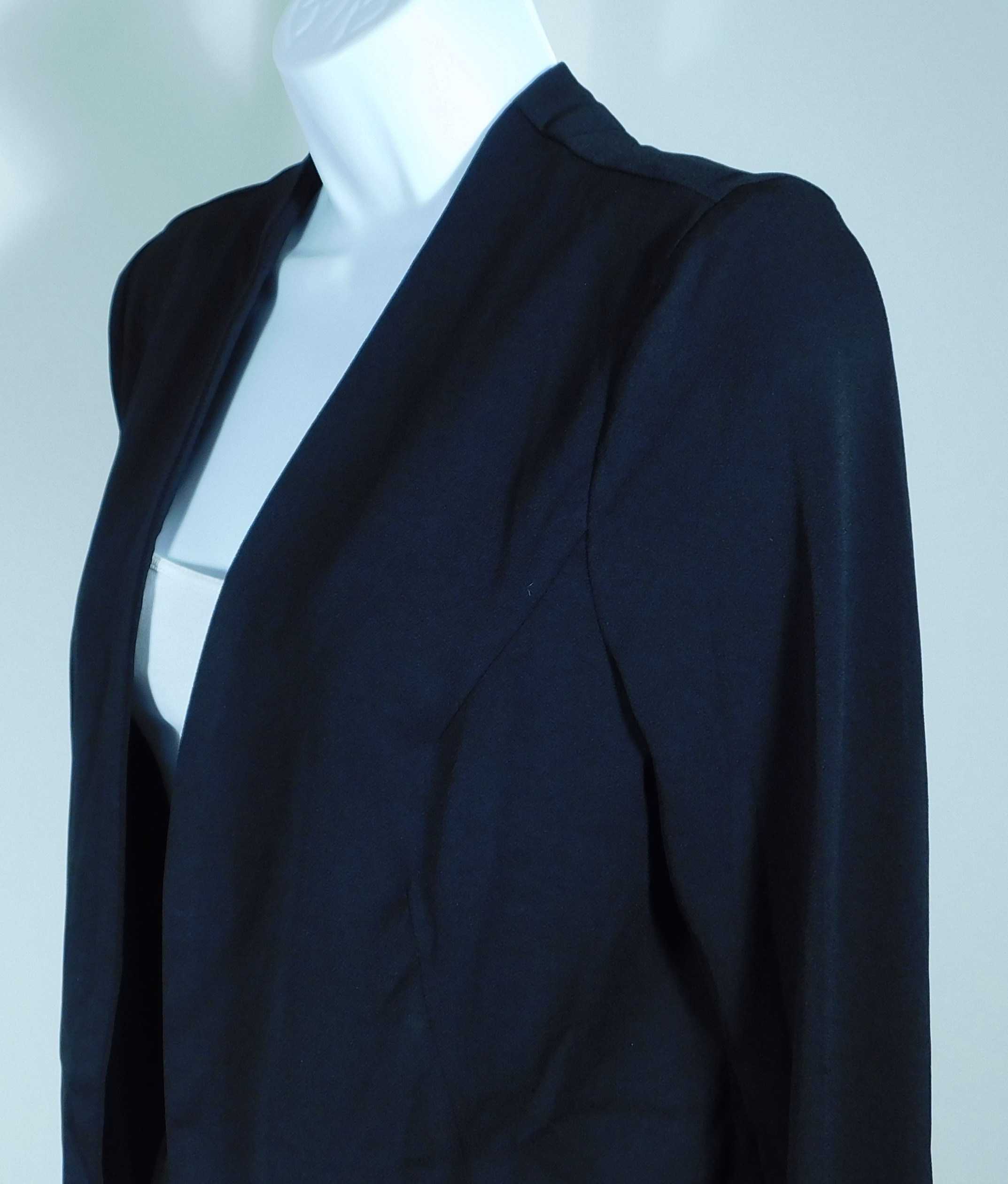OLIVIA GREY NWT Women's Black Drape Front Unconstructed Blazer Jacket Sz M - Image 3