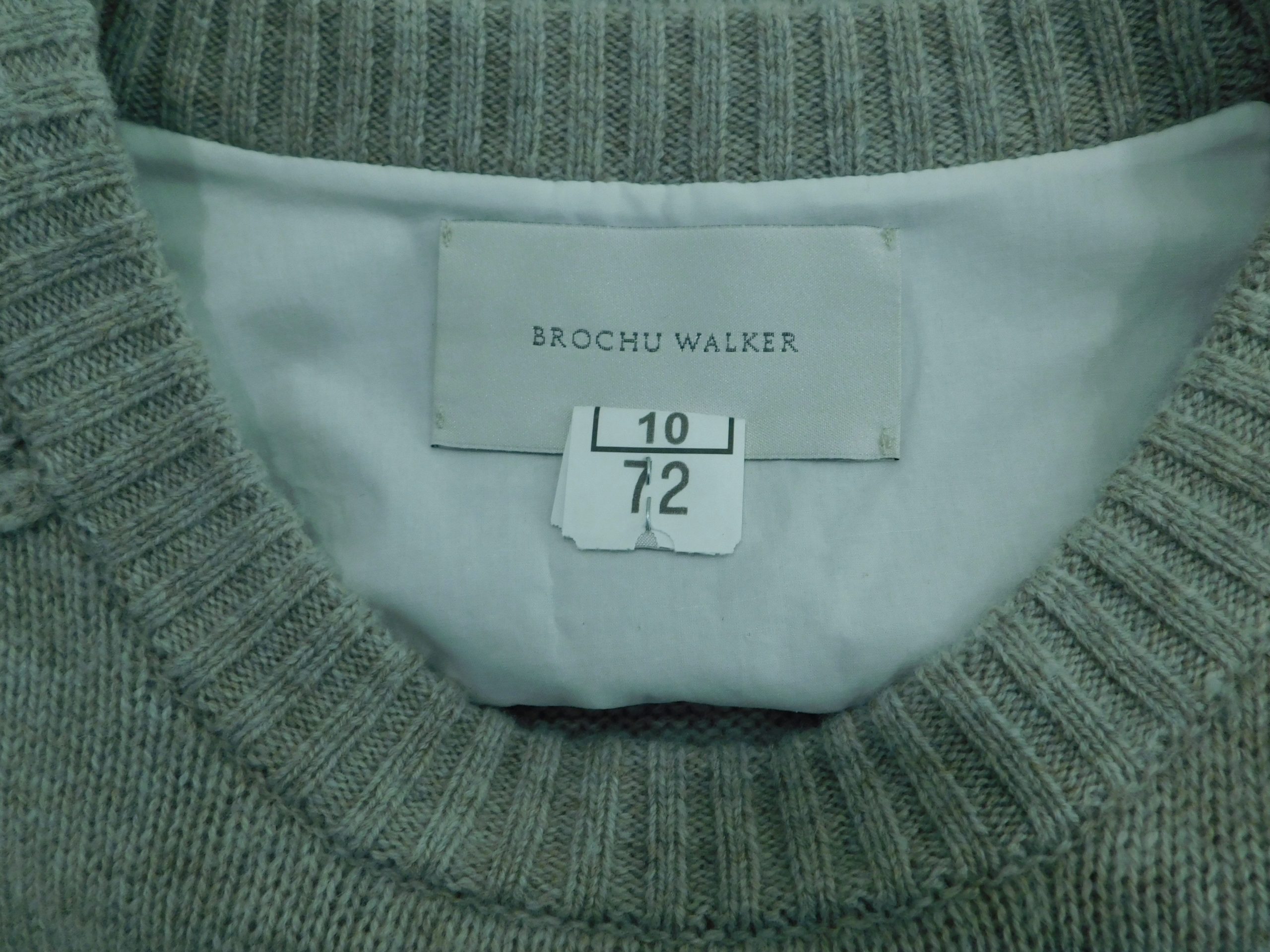 BROCHU WALKER Women's Tan Cashmere Wool Layered Look Crew Neck Sweater Sz S ($398) - Image 6