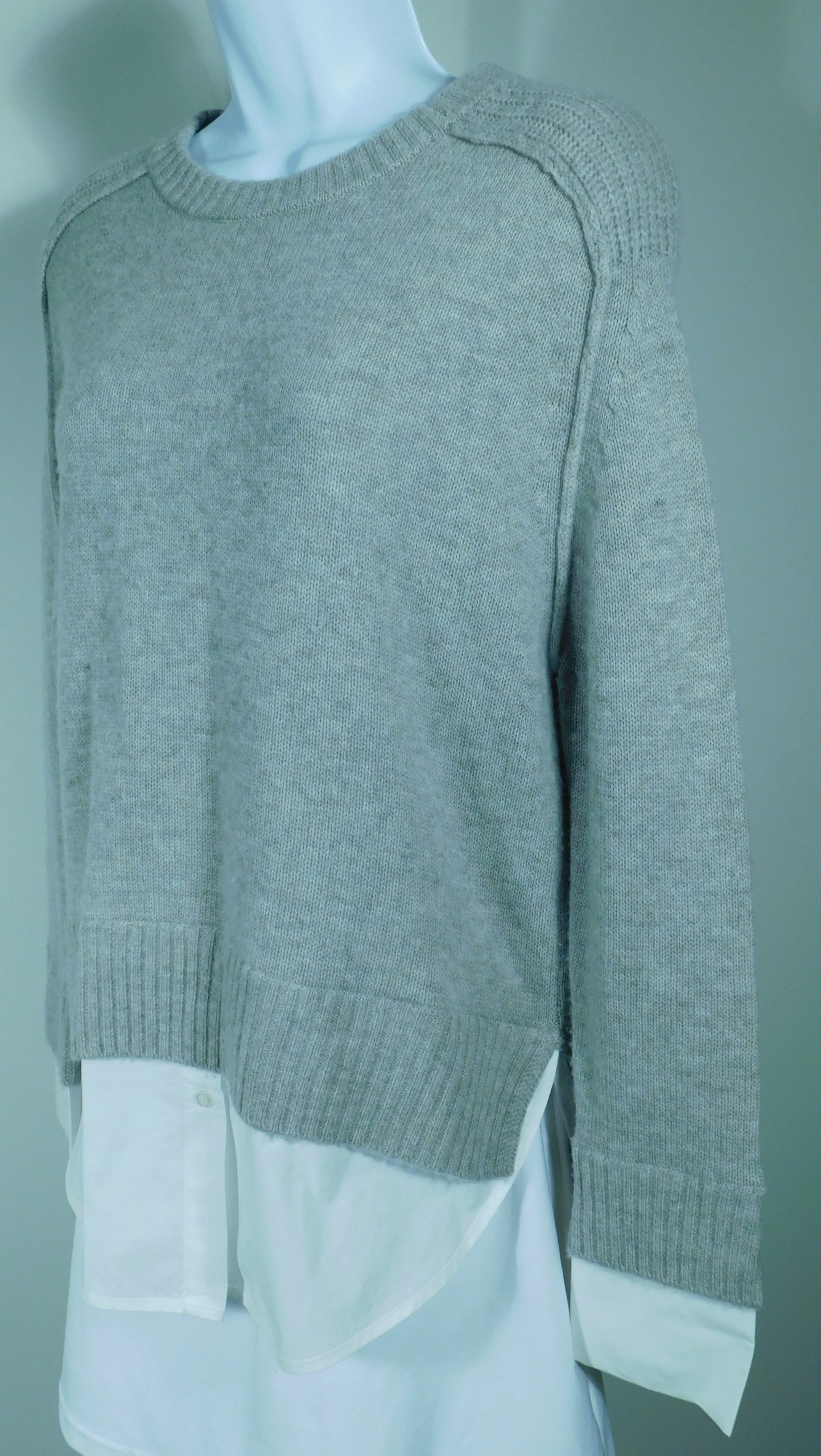 BROCHU WALKER Women's Tan Cashmere Wool Layered Look Crew Neck Sweater Sz S ($398)