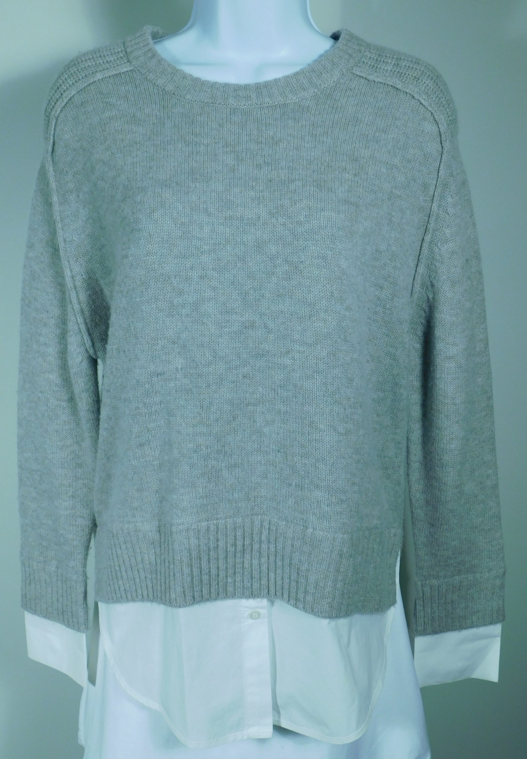 BROCHU WALKER Women's Tan Cashmere Wool Layered Look Crew Neck Sweater Sz S ($398) - Image 3