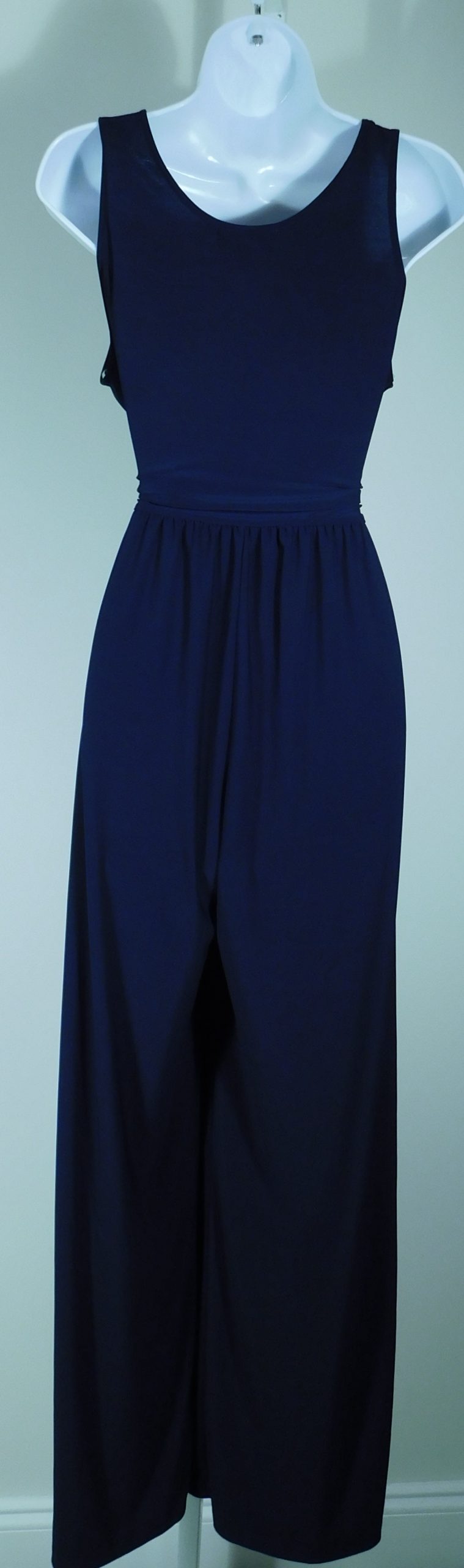 GILLI NWT Women's Midnight Blue V-Neck Sleeveless Jersey Knit Jumpsuit Sz M - Image 5