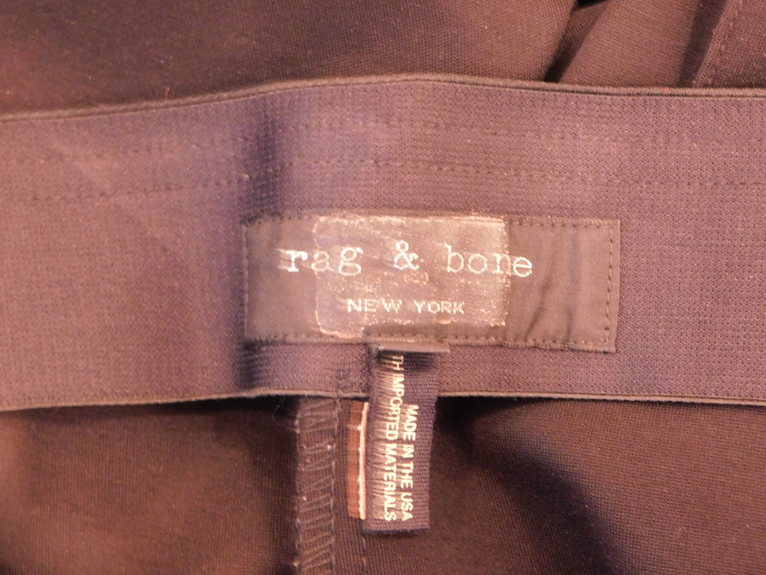 RAG & BONE Women's Black Side Zipper Flat Front Stretch Straight Pant Sz 8 - Image 7