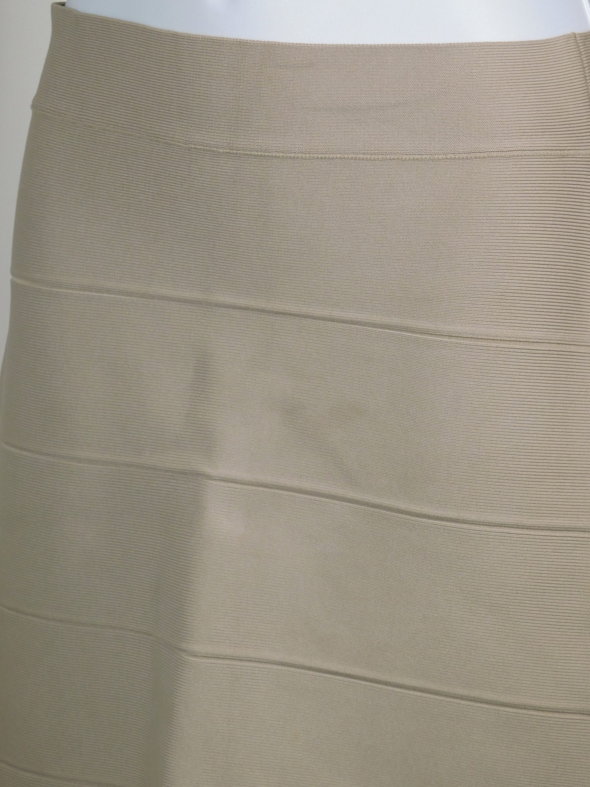 BCBG MAXAZRIA Women's Tan Bandage Stretch Skirt Sz M - Image 3