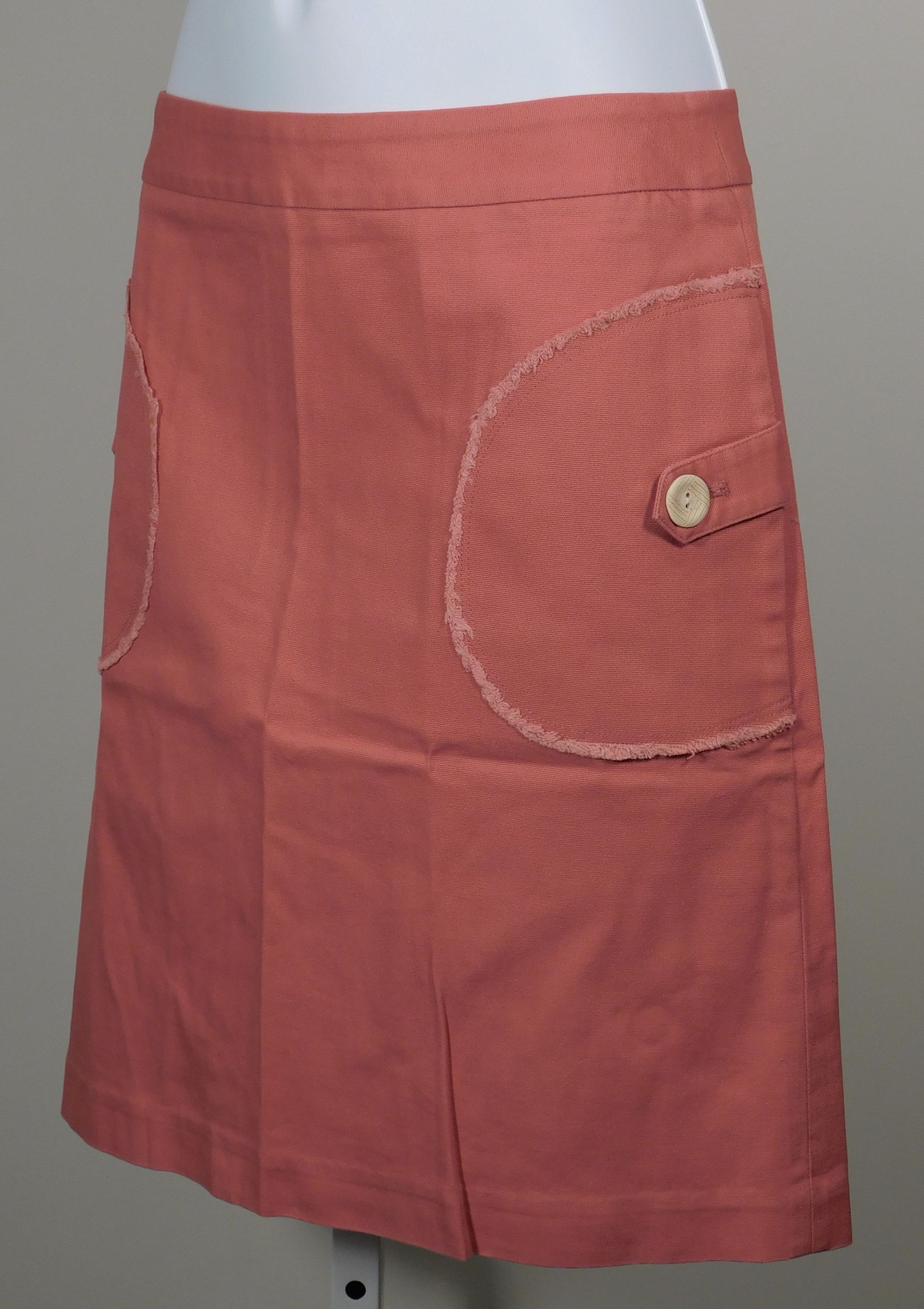J MCLAUGHLIN Women's Orange Patch Pocket Cotton Twill Stretch A-Line Skirt Sz 4