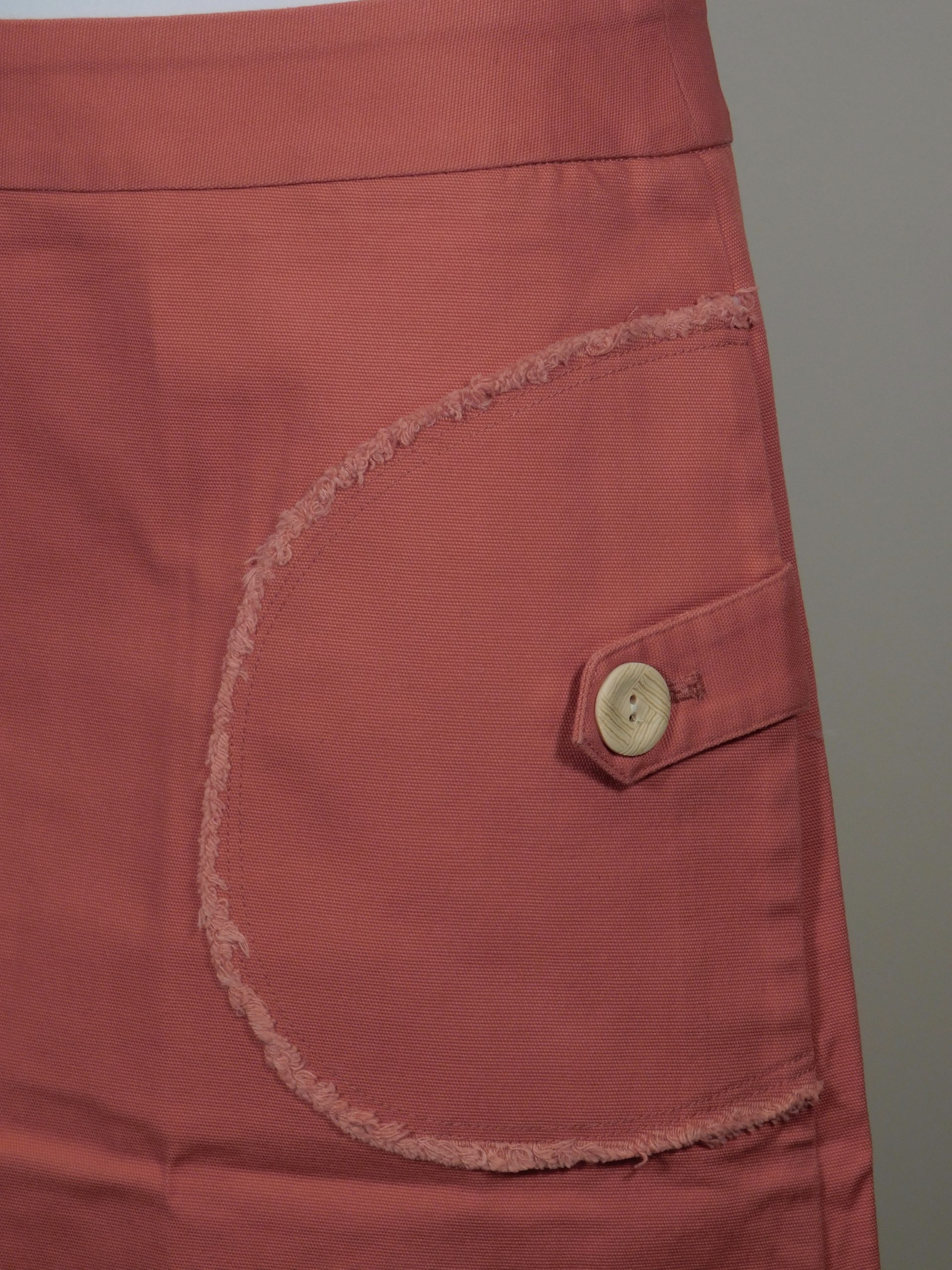 J MCLAUGHLIN Women's Orange Patch Pocket Cotton Twill Stretch A-Line Skirt Sz 4 - Image 4