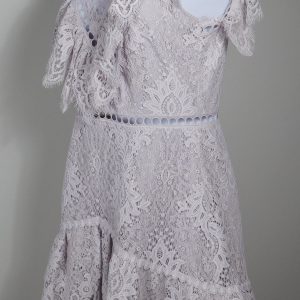 SAYLOR Women's Lavender Lace-Overlay Cap SleeveSheath Dress XS ($308)