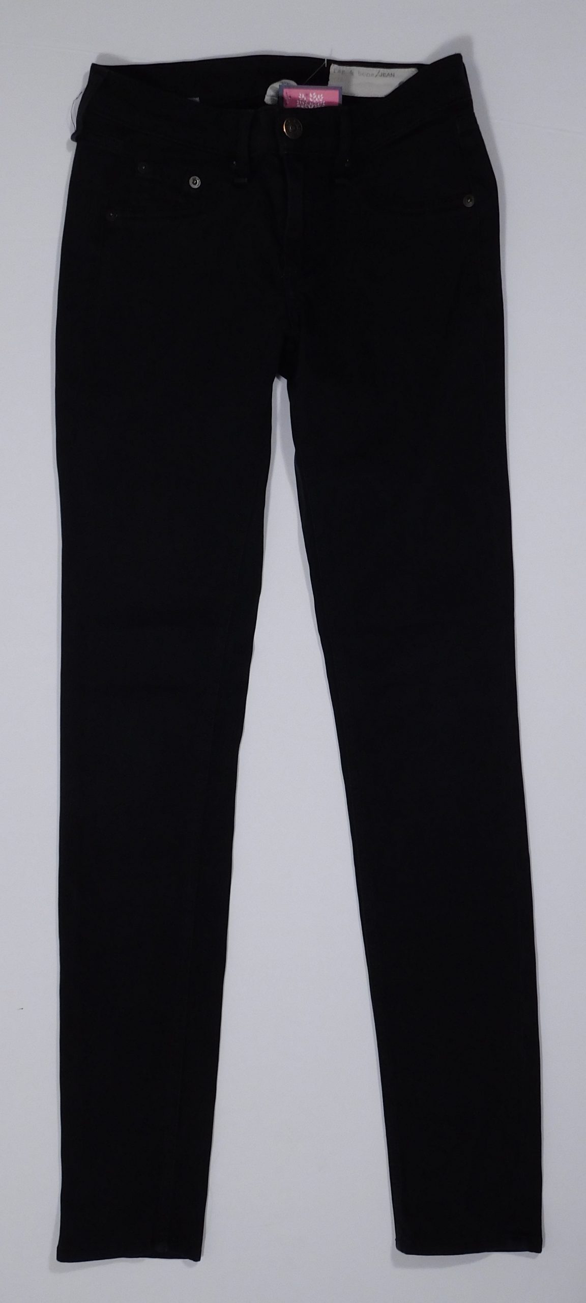 RAG & BONE / JEAN Women's Black Plush Soft Cotton Stretch 5 Pocket Legging Jean Sz 25 - Image 3