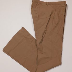 THEORY Women's Camel Wool Stretch Flat Front Wide Leg Dress Trouser Demitria Pant Sz 4 ($295)