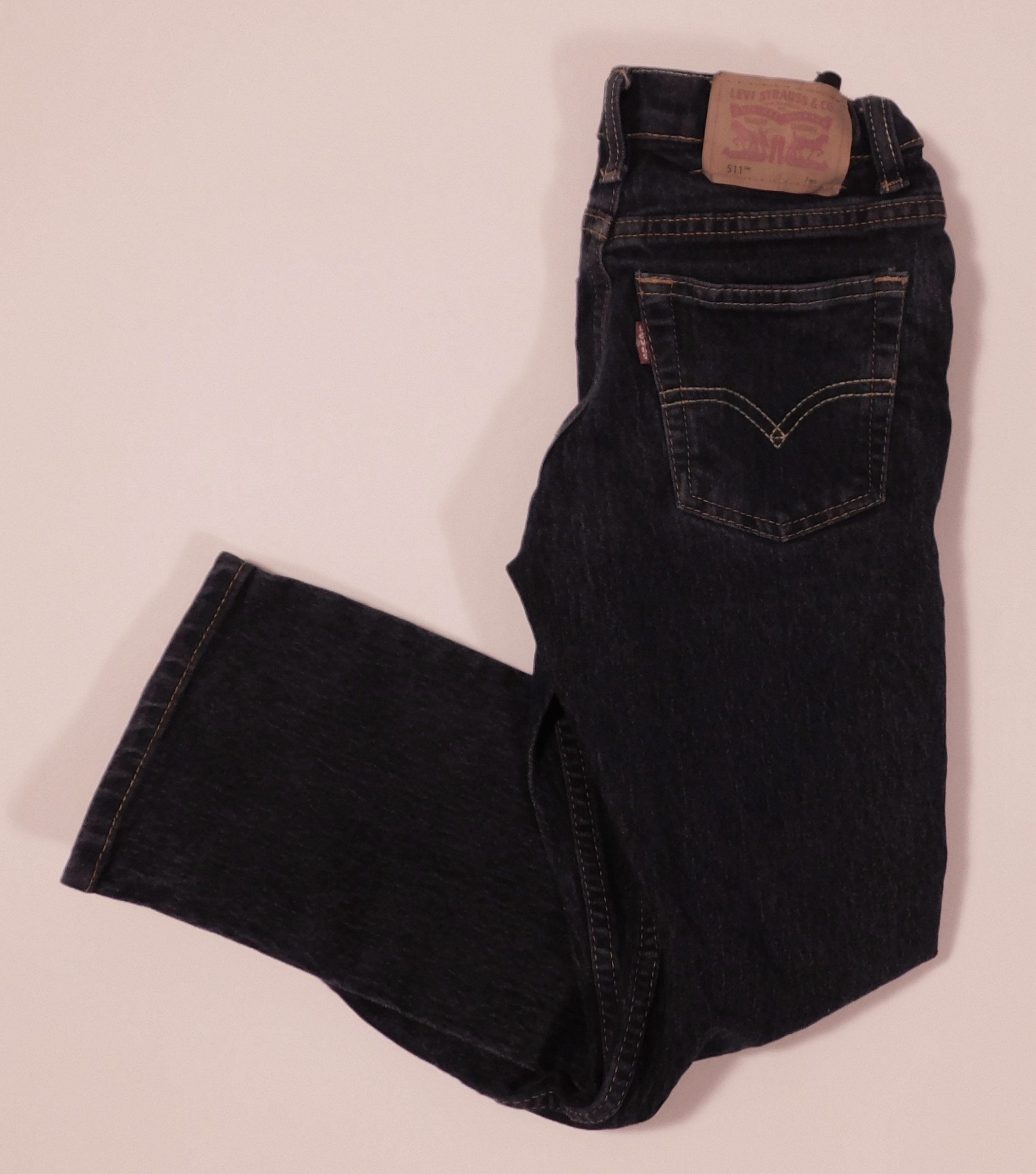 LEVIS Boy's Medium Wash Blue Denim 511 Slim Adjustable Waist Jean Pant Sz 7 reg