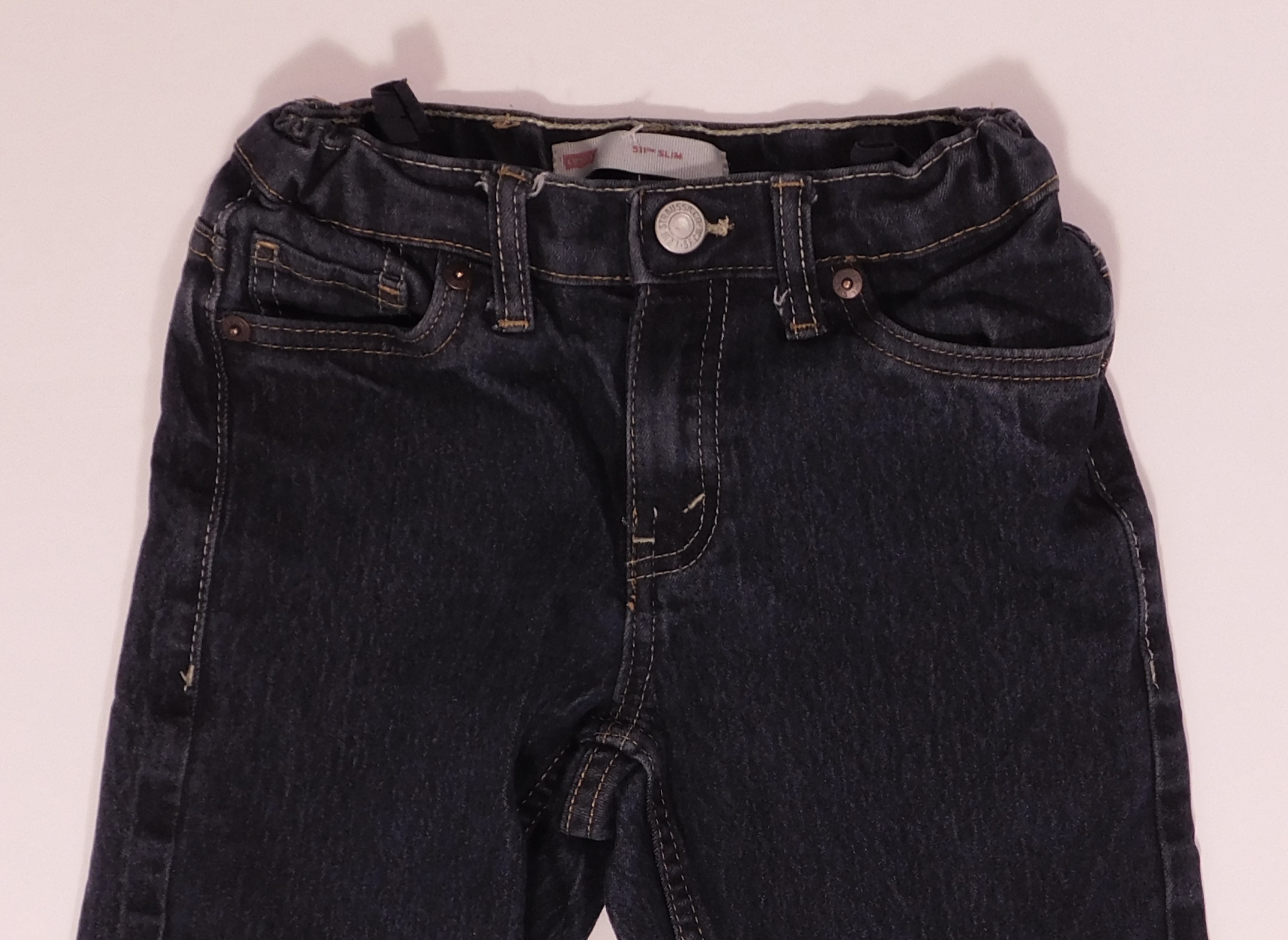 LEVIS Boy's Medium Wash Blue Denim 511 Slim Adjustable Waist Jean Pant Sz 7 reg - Image 4