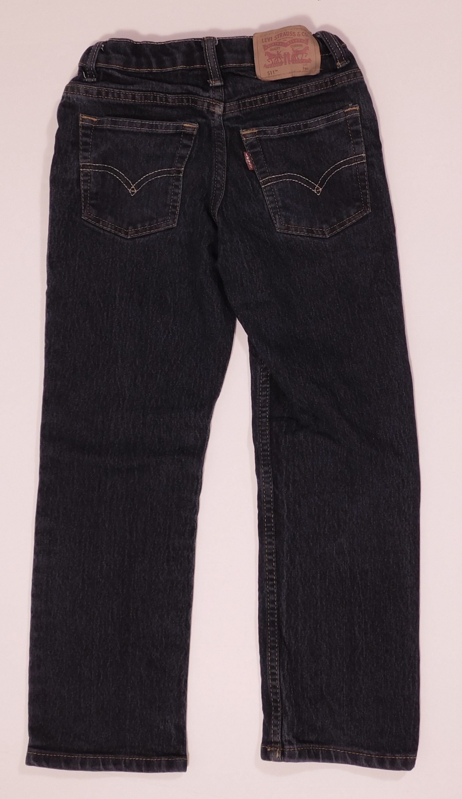 LEVIS Boy's Medium Wash Blue Denim 511 Slim Adjustable Waist Jean Pant Sz 7 reg - Image 5