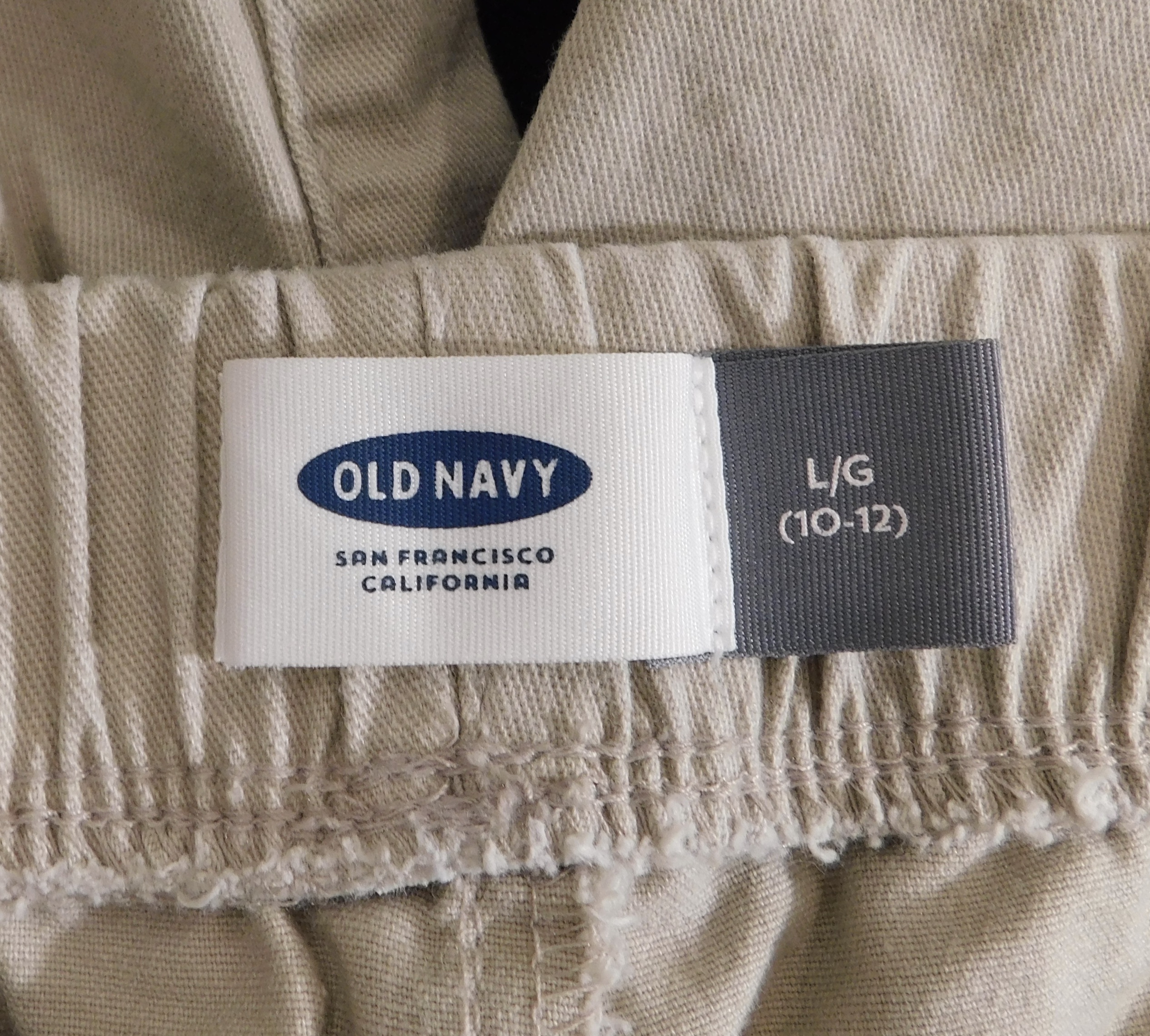 OLD NAVY Boy's Tan Cotton Twill Elastic Waist Cargo Short Sz L (10-12) - Image 5