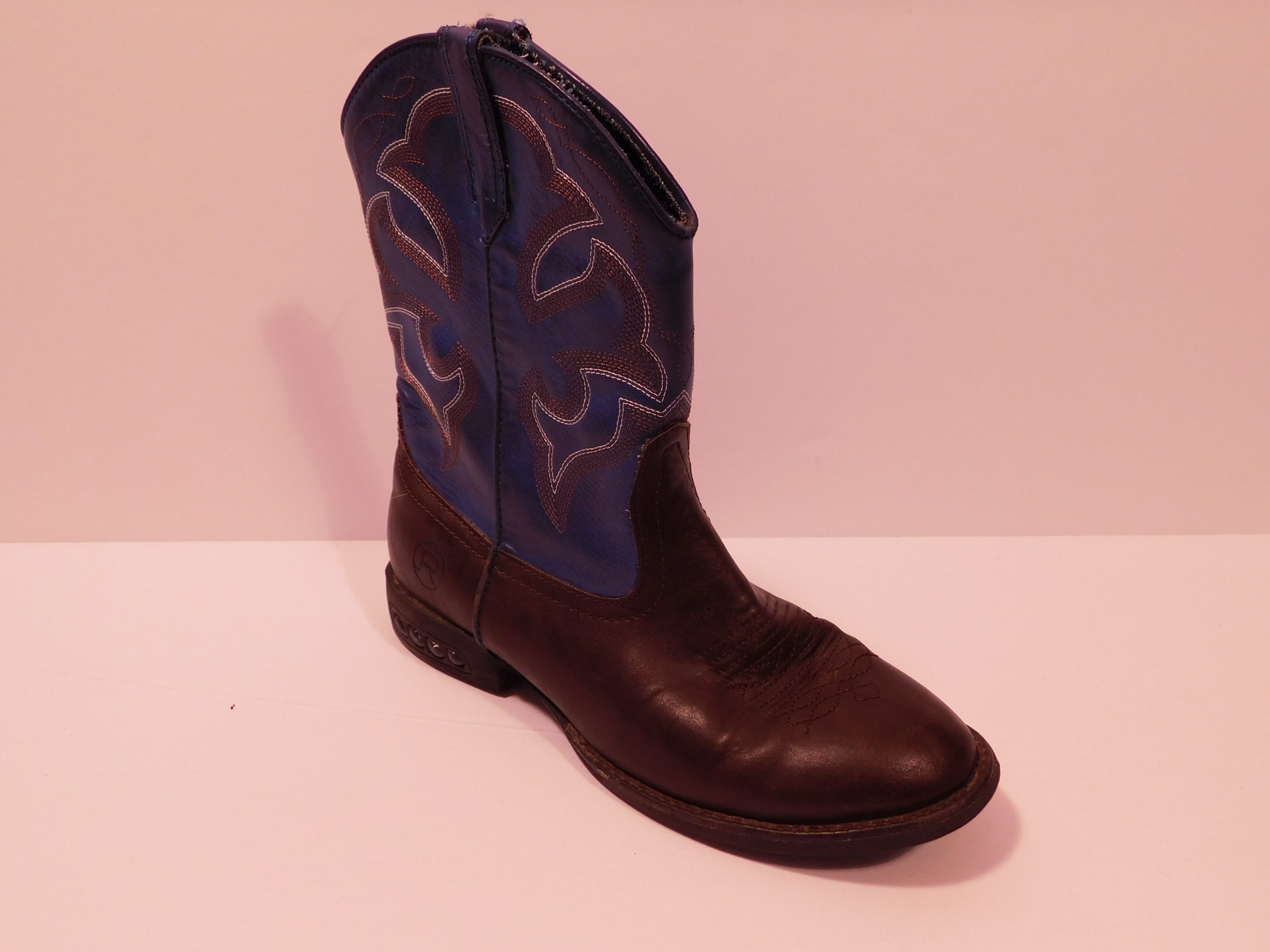 ROPER Kids Blue Brown Lightening Light-Up Western Boots Sz 2 ($68.99)