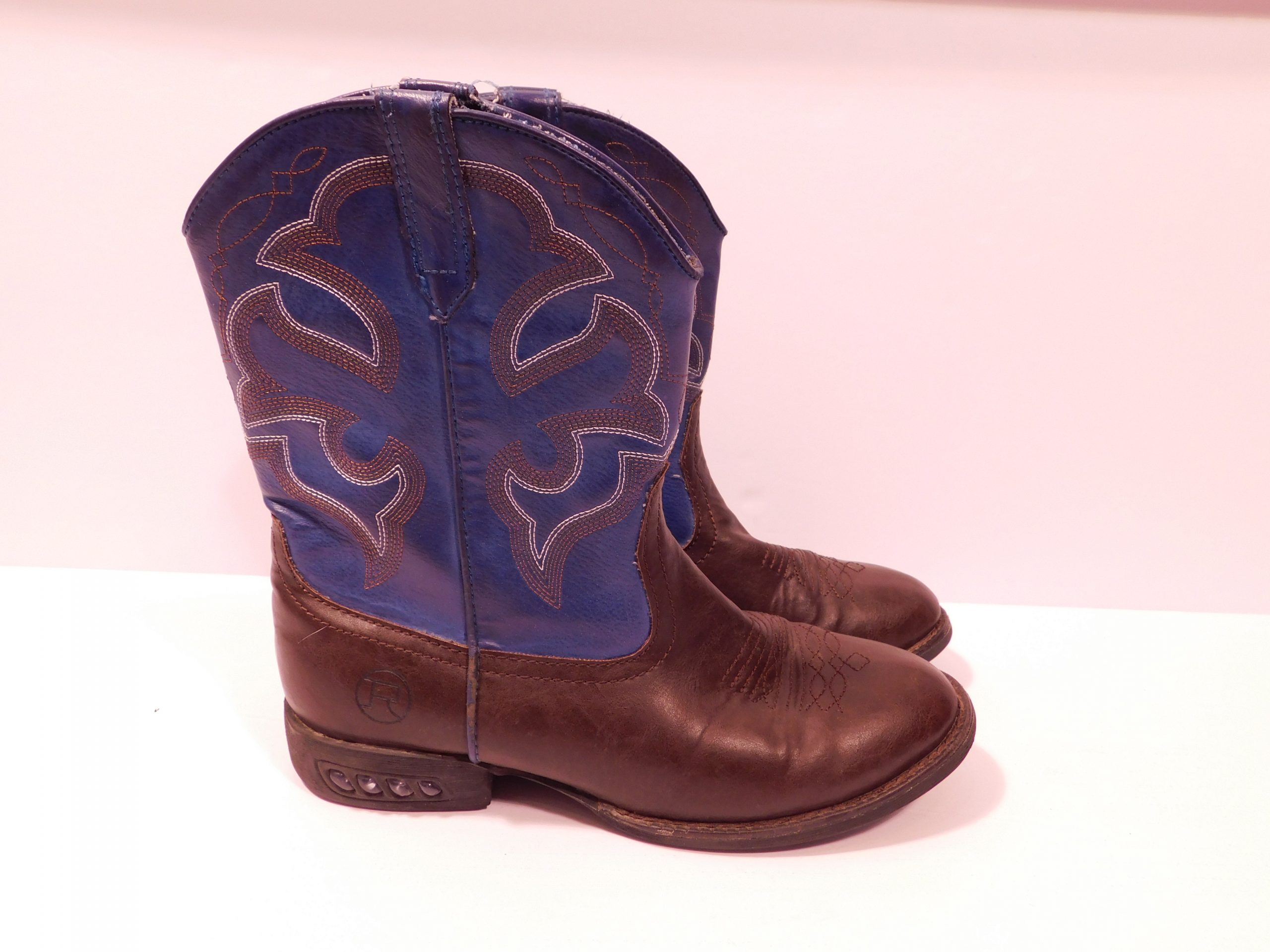 ROPER Kids Blue Brown Lightening Light-Up Western Boots Sz 2 ($68.99) - Image 4