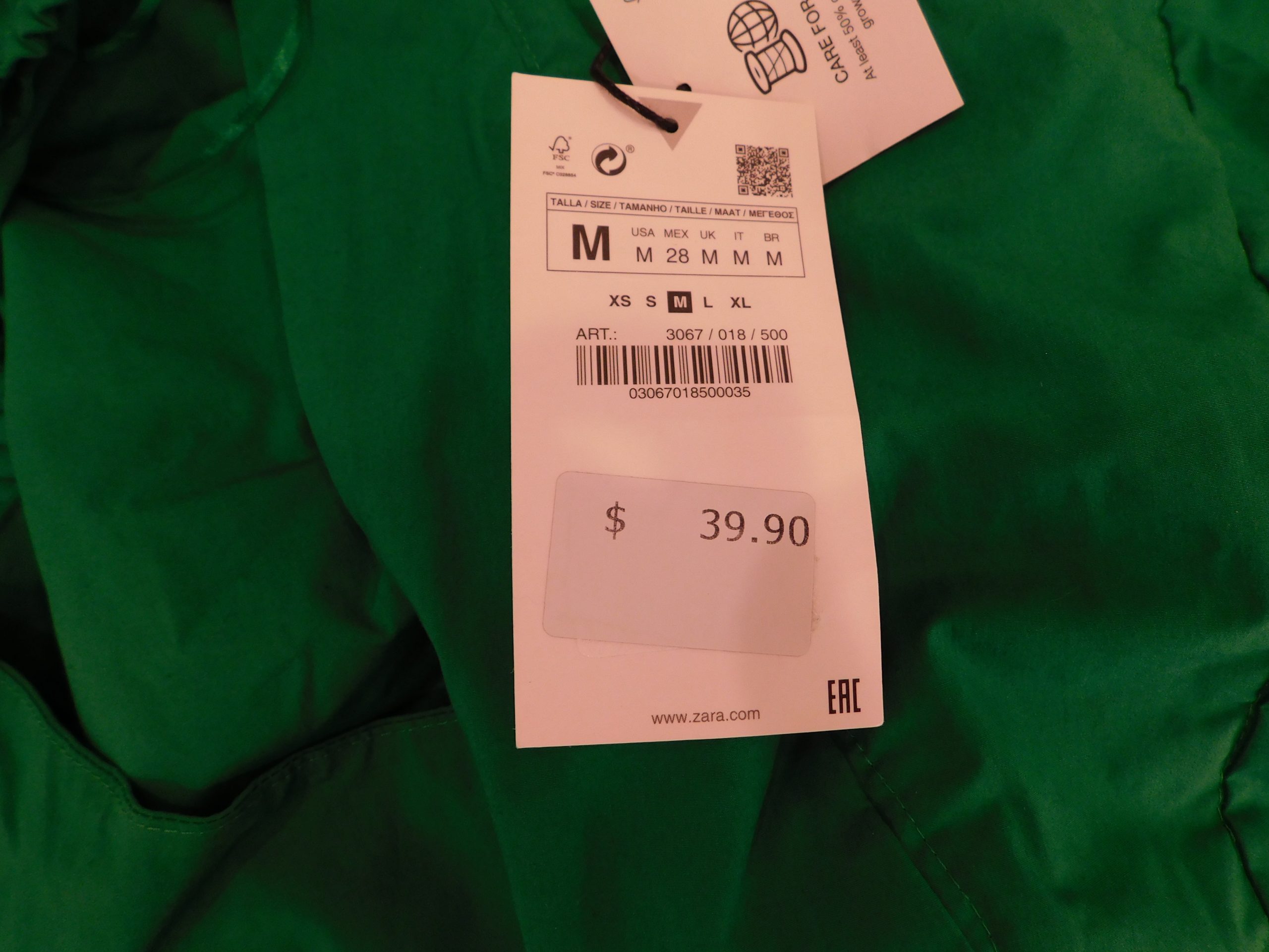 ZARA NWT Women's Kelly Green Sleeveless Cotton Stretch Cropped Blouse Sz M ($39.90) - Image 10