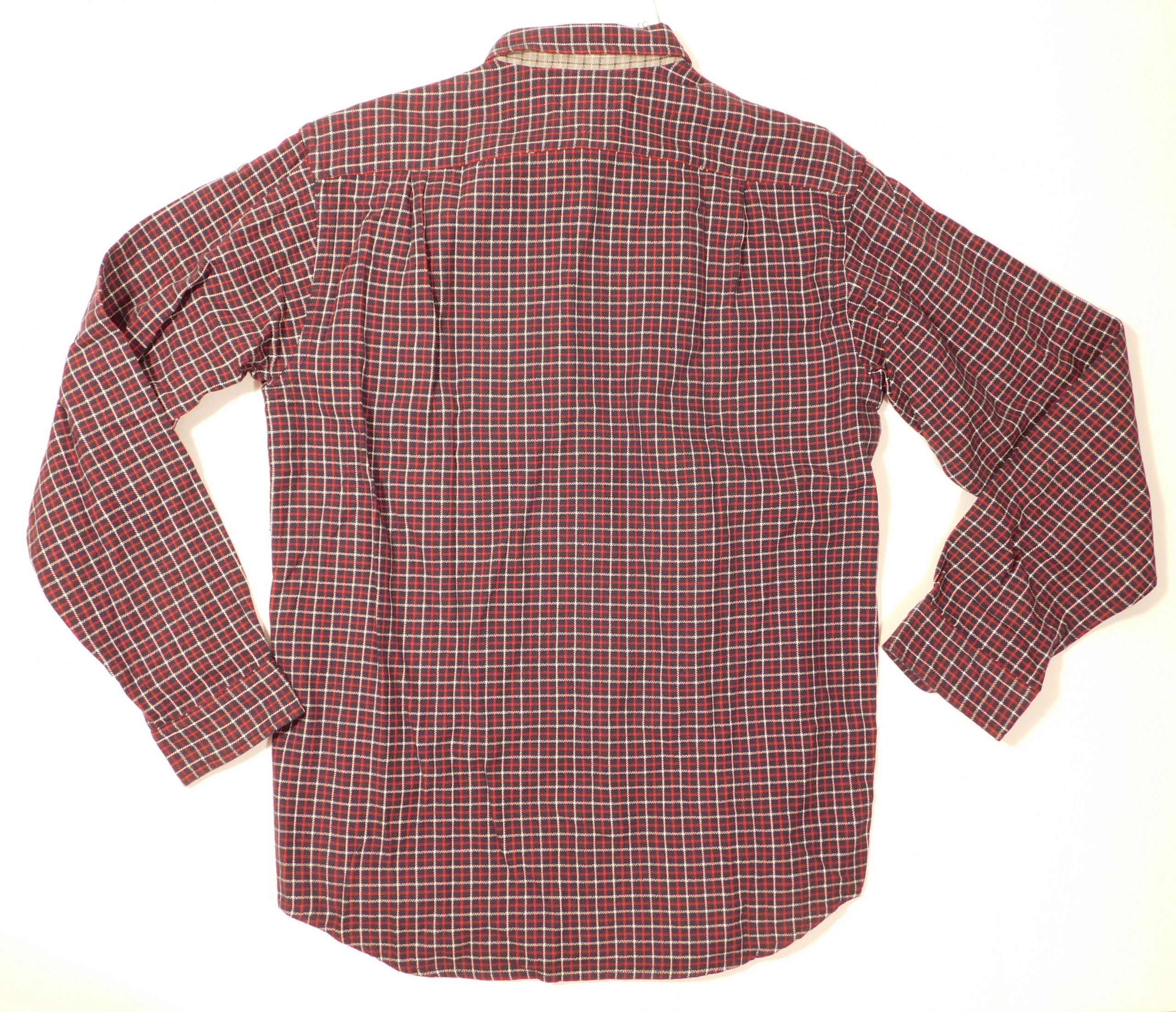 TOMMY HILFIGER Boys Blue Red White Plaid Long Sleeved Cotton Flannel Button Front Shirt Sz XL (18 - 20) - Image 6