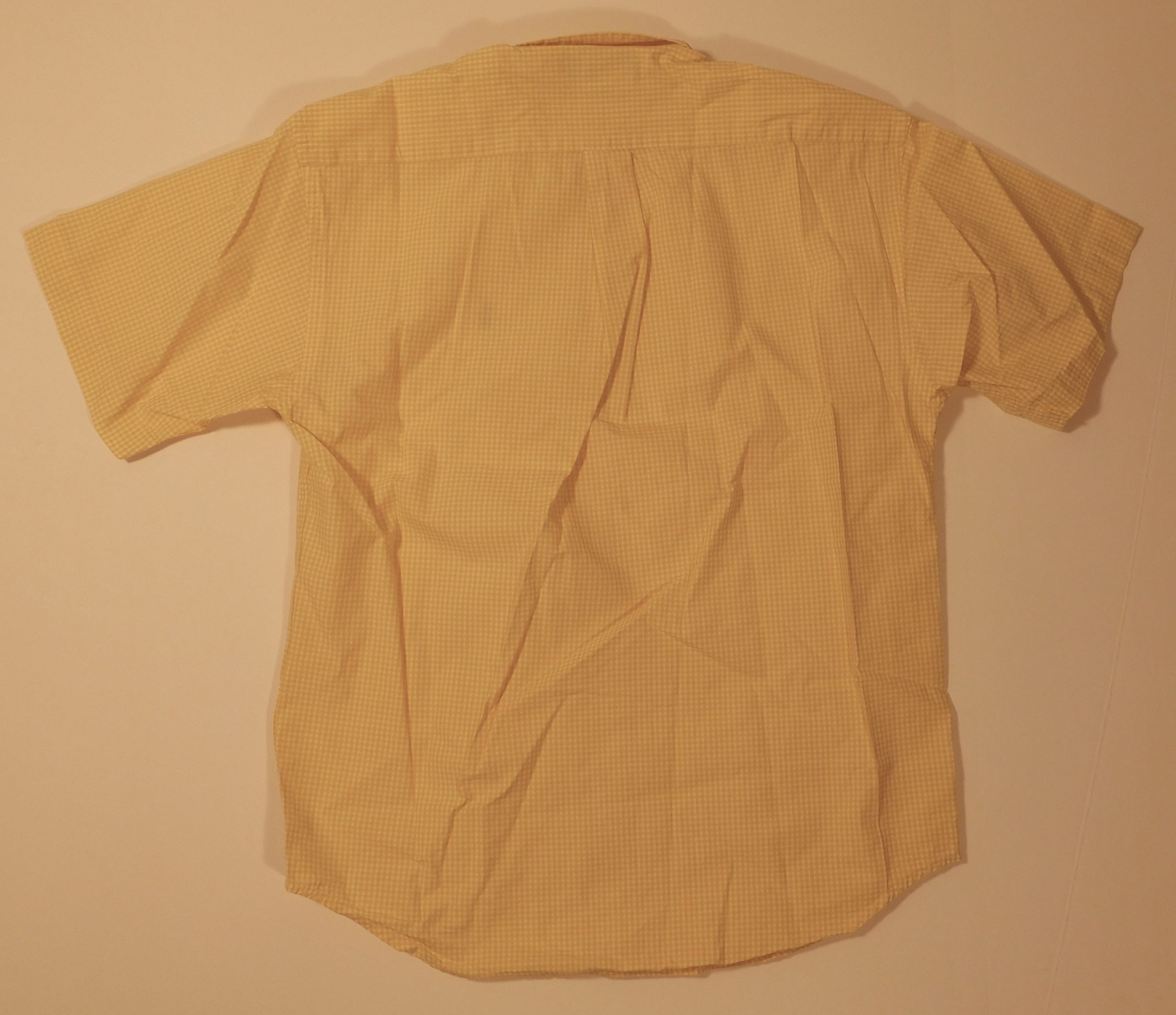 RALPH LAUREN Boys Yellow White Gingham Check Short Sleeved Button Front Cotton Shirt Sz L (14-16) - Image 5