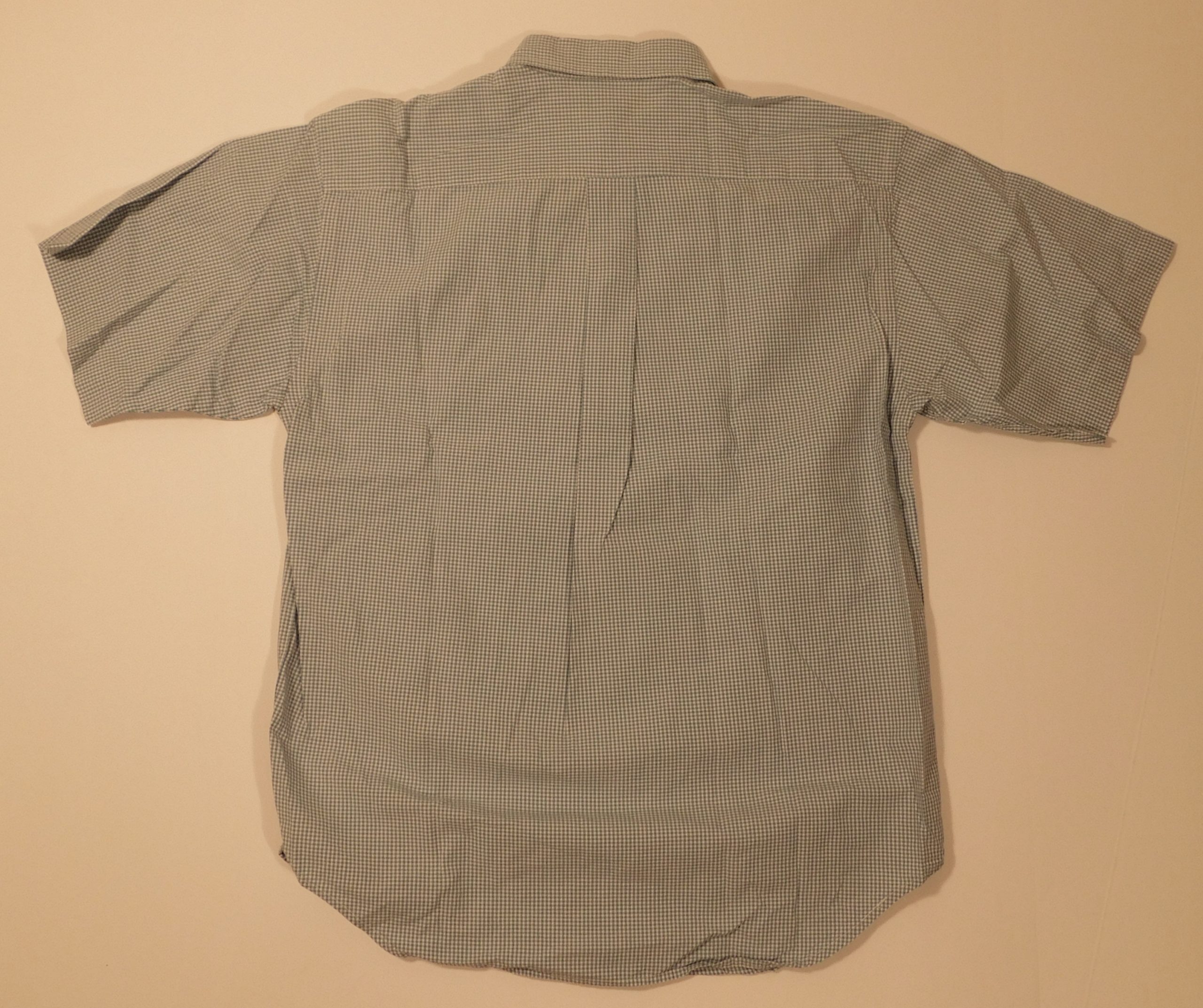 RALPH LAUREN Boys Blue White Gingham Check Short Sleeved Button Front Cotton Shirt Sz L (14-16) - Image 5