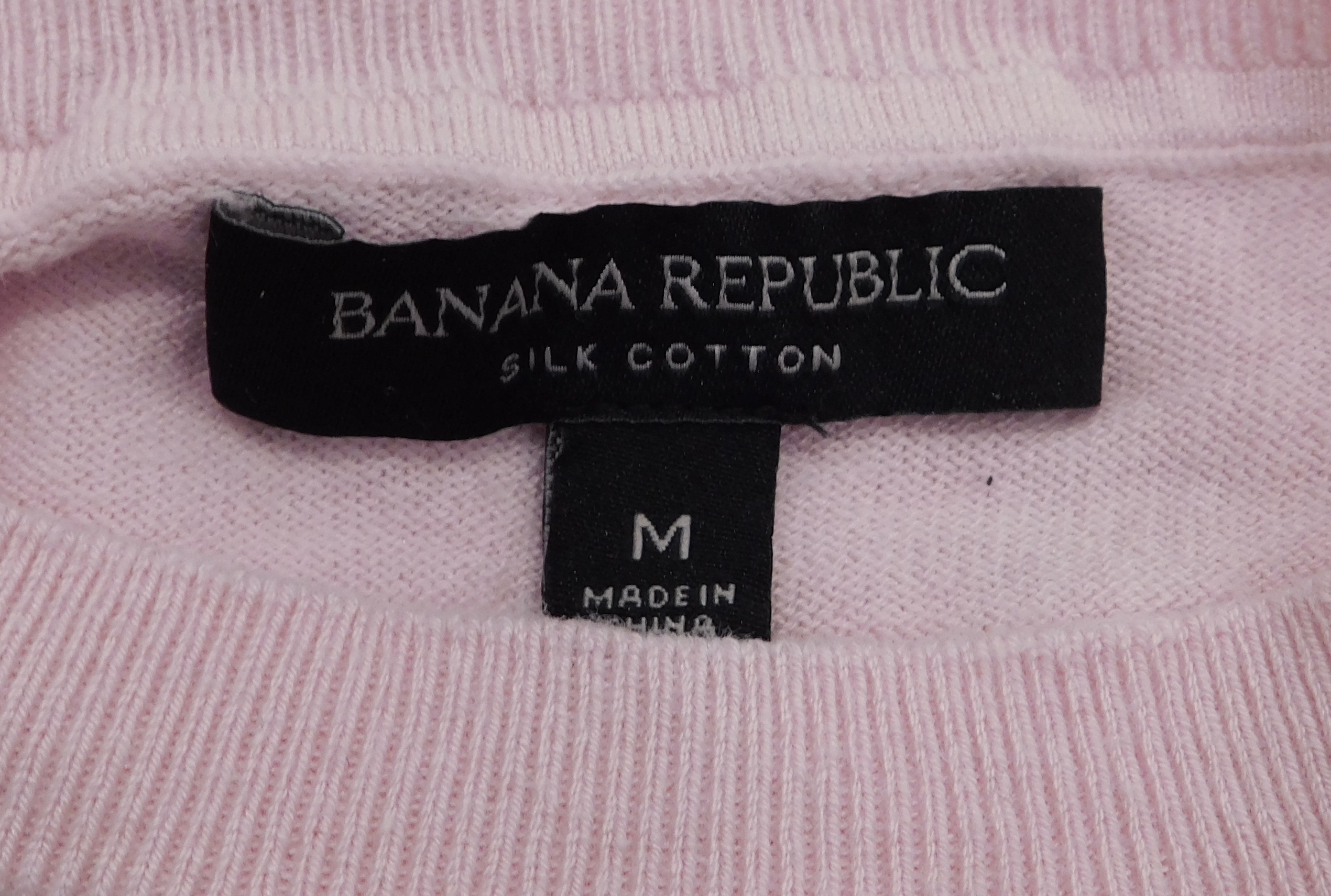BANANA REPUBLIC Women's Pink Short Sleeve Thin Knit Cotton Silk Ciao Ciao Sweater Sz M - Image 8