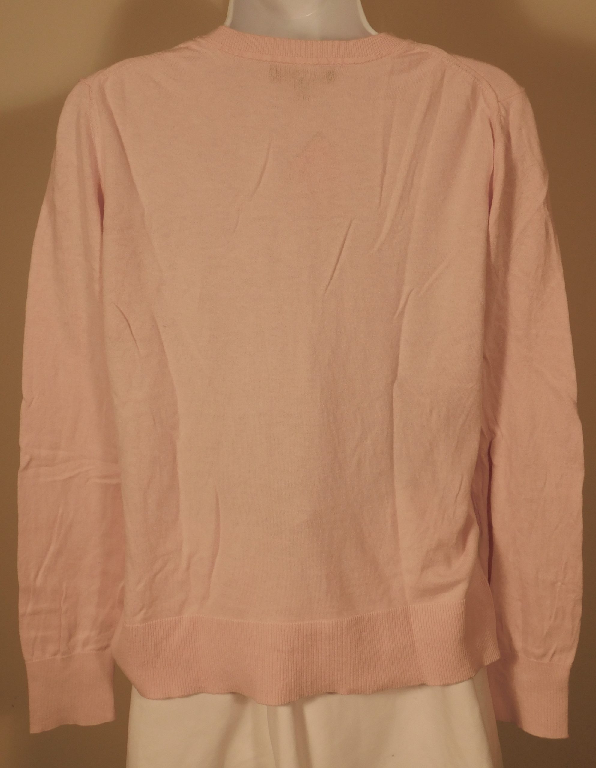 BANANA REPUBLIC Women's Pink Short Sleeve Thin Knit Cotton Silk Ciao Ciao Sweater Sz M - Image 7