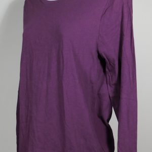J CREW NWT Women's Plum Cotton Long Sleeve Scoop Neck T-Shirt Sz L