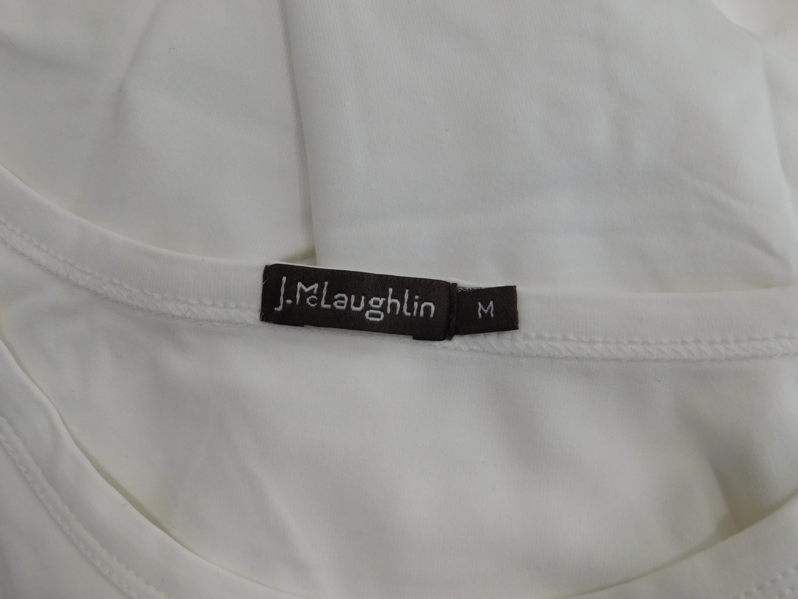 J MCLAUGHLIN Women's White Nylon Stretch Knit Long Sleeved T-Shirt Sz M - Image 6