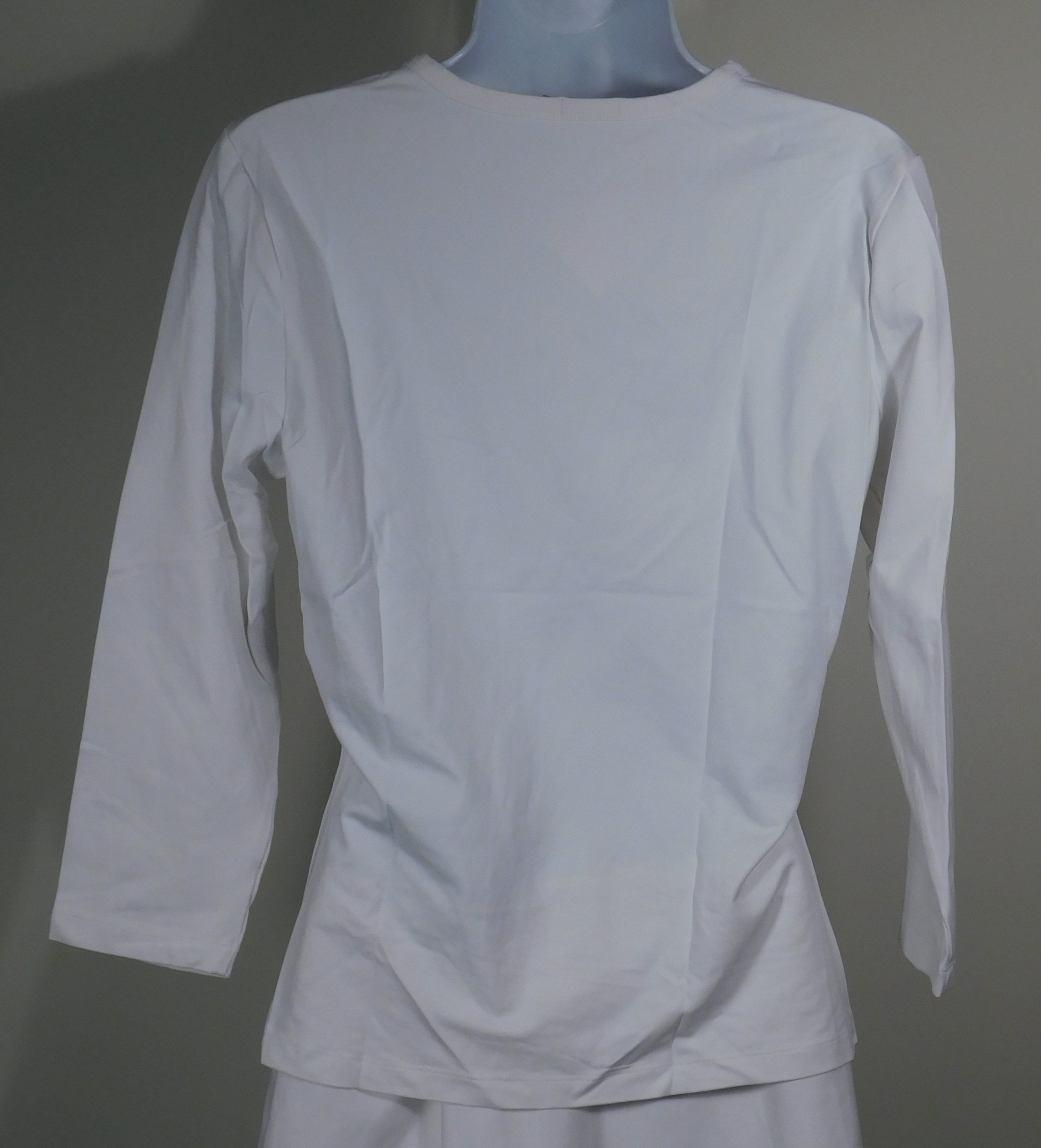 J MCLAUGHLIN Women's White Nylon Stretch Knit Long Sleeved T-Shirt Sz M - Image 5