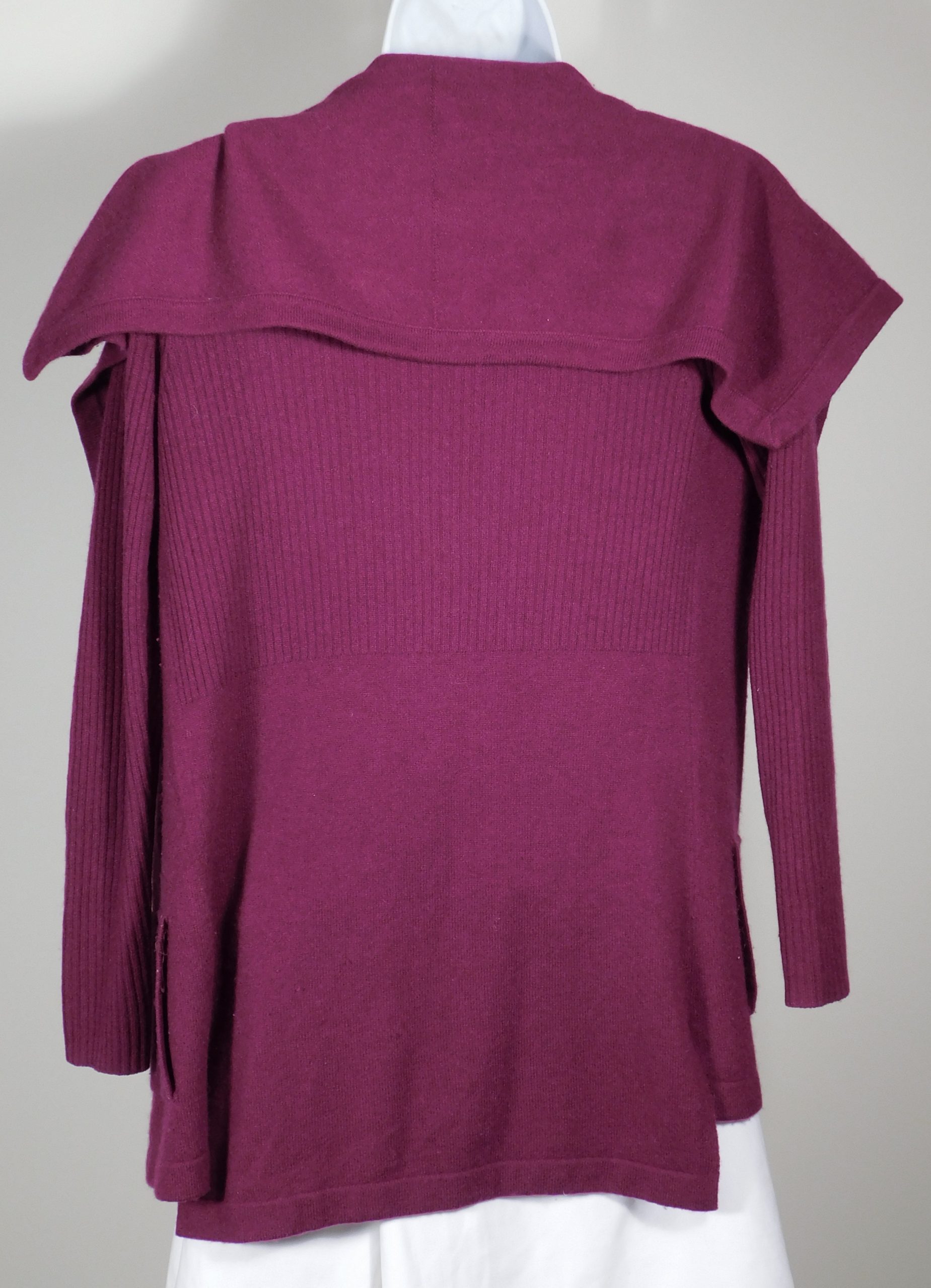 C BY BLOOMINGDALES CASHMERE Women's Magenta Cashmere Cardigan Sweater Sz XS - Image 6