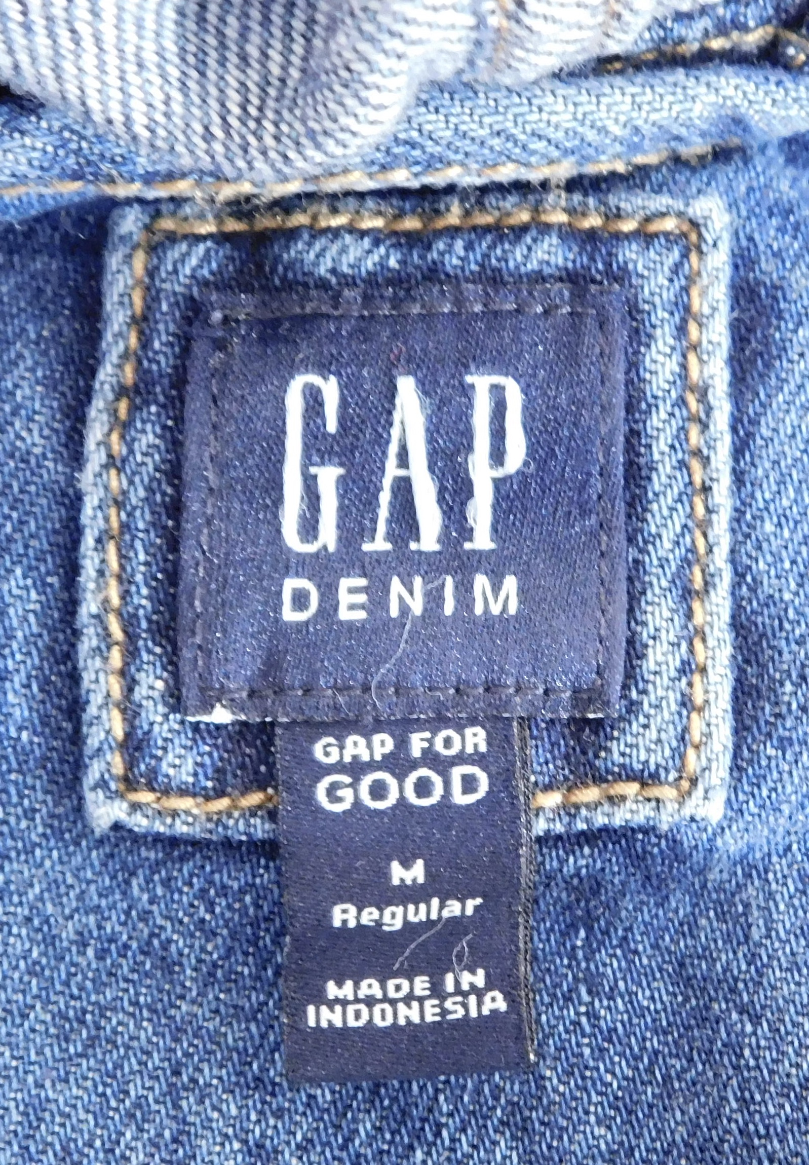 GAP DENIM Girl's Blue Soft Cotton Stretch Hooded Cropped Denim Jacket Sz M - Image 6