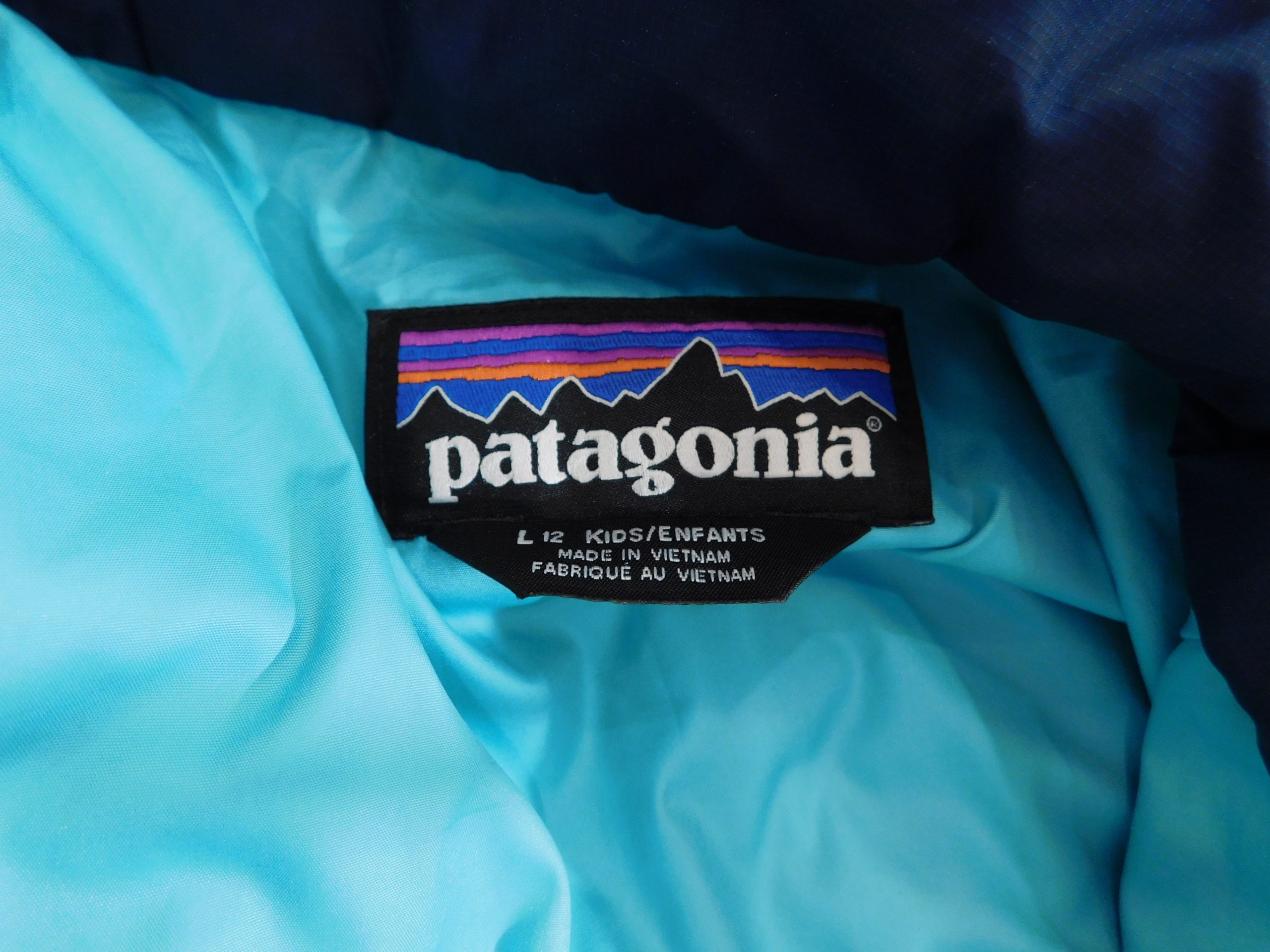 PATAGONIA Kid's Blue Full Front Zip Quilted Jacket Sz L (12) - Image 8