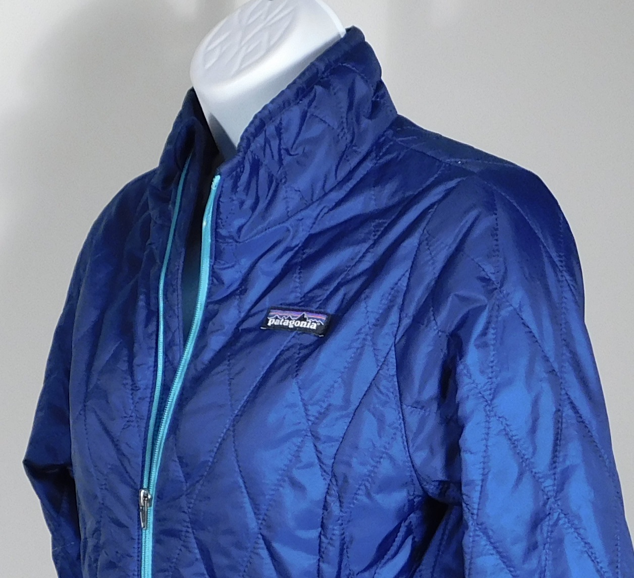 PATAGONIA Kid's Blue Full Front Zip Quilted Jacket Sz L (12) - Image 3