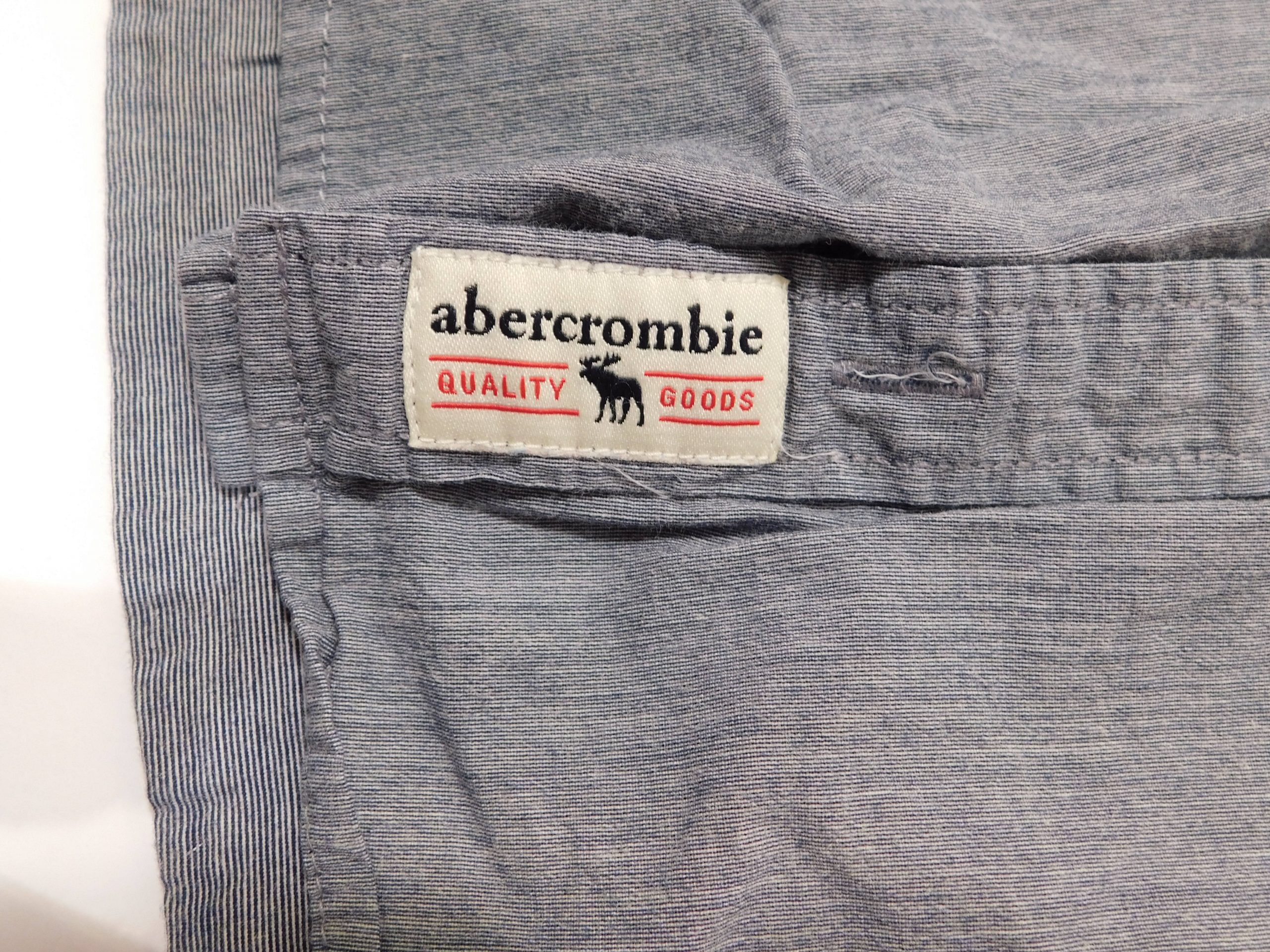 ABERCROMBIE Boys Gray Cotton Stretch Long Sleeved Button Front Shirt Sz 12 - Image 5