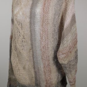 FREE PEOPLE Women's Gray Beige Loose Knit Scoop Neck Wool Blend Sweater Sz S/P