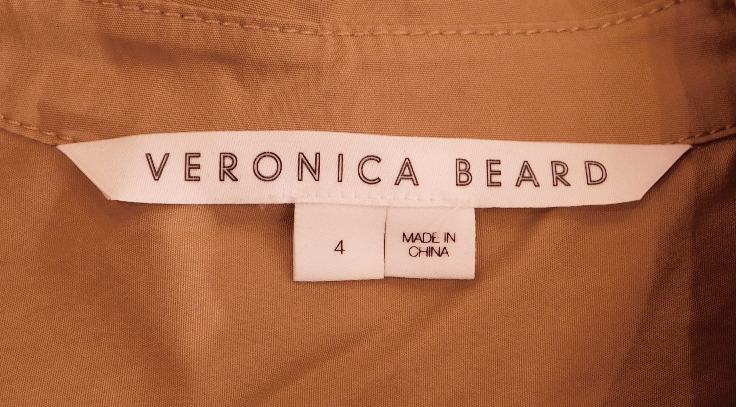 VERONICA BEARD Women's Khaki Luriane Poplin Cotton Stretch Bell-Sleeve Flounced Skirt Dress Sz 4 ($495) - Image 6