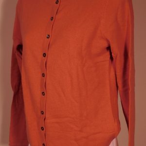 BODEN Women's Pumpkin Orange Wool Blend Long Sleeve Button Front Cardigan Sweater Sz 12