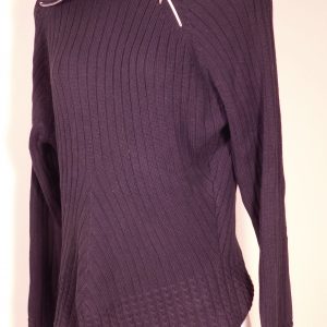 NILS SPORTSWEAR Women's Black Cabled Cotton Pullover Turtleneck Sweater Sz L ($195)