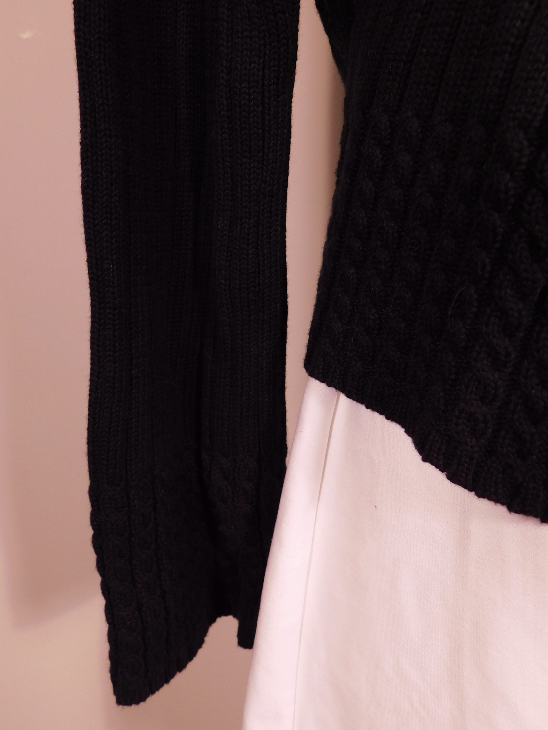 NILS SPORTSWEAR Women's Black Cabled Cotton Pullover Turtleneck Sweater Sz L ($195) - Image 5