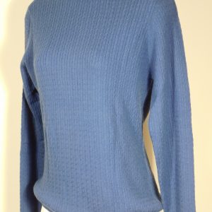 LILLY PULITZER Women's Royal Blue Cabled Cashmere Pullover Turtleneck Sweater Sz M
