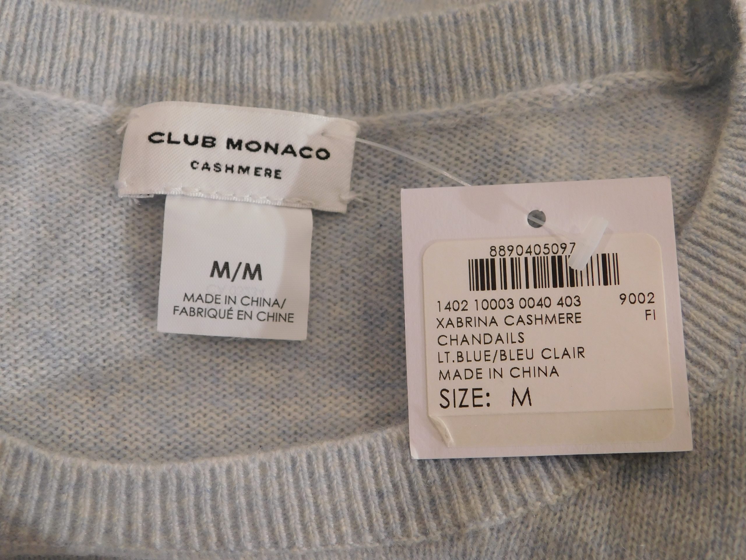 CLUB MONACO NWT Women's Light Blue Xabrina Cashmere Long Sleeve Sweater Sz M ($298) - Image 7