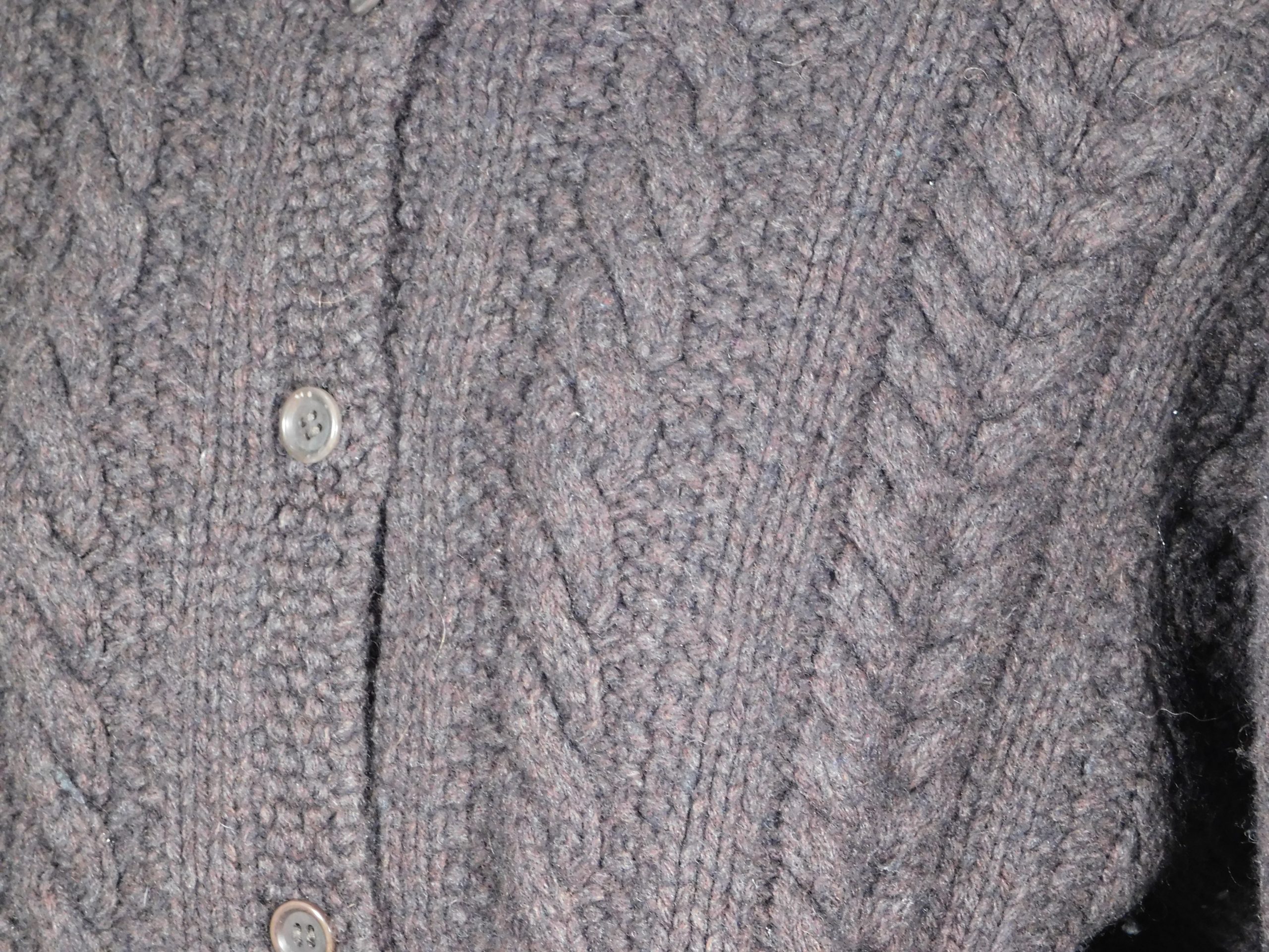 J CREW Women's Chocolate Brown Cabled Wool Boxy Cardigan Sweater Sz M - Image 5